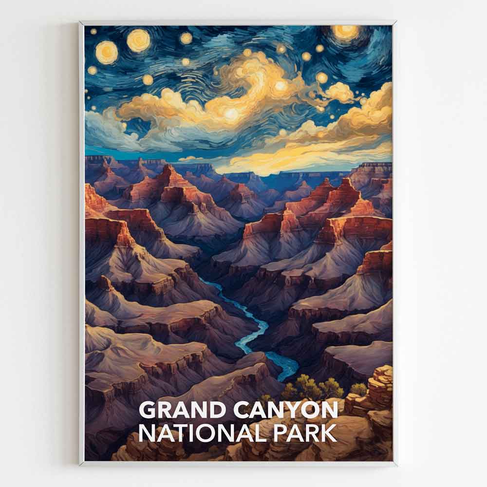 Grand Canyon National Park Poster Starry Night National Parks