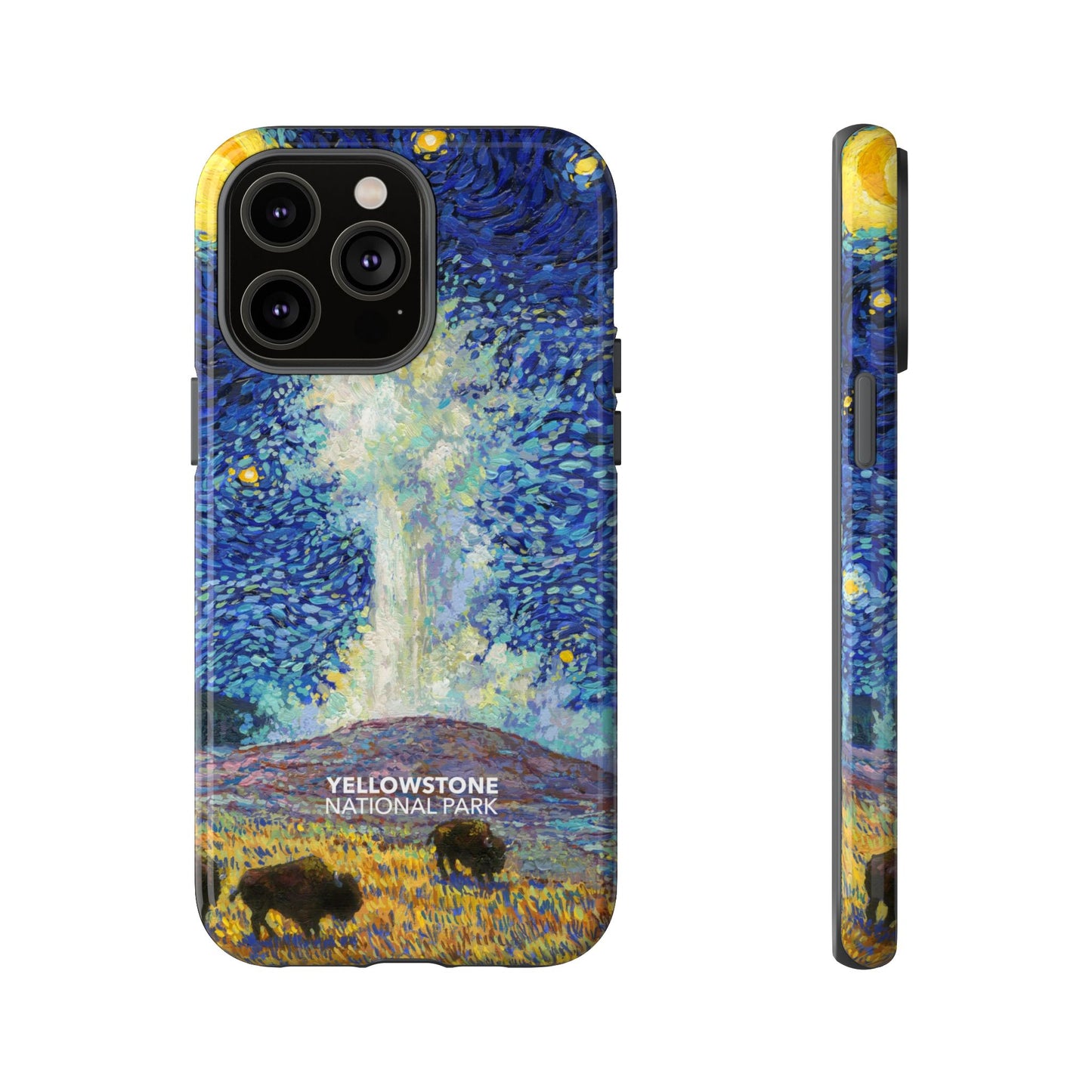 Yellowstone National Park Phone Case - Old Faithful Starry Night