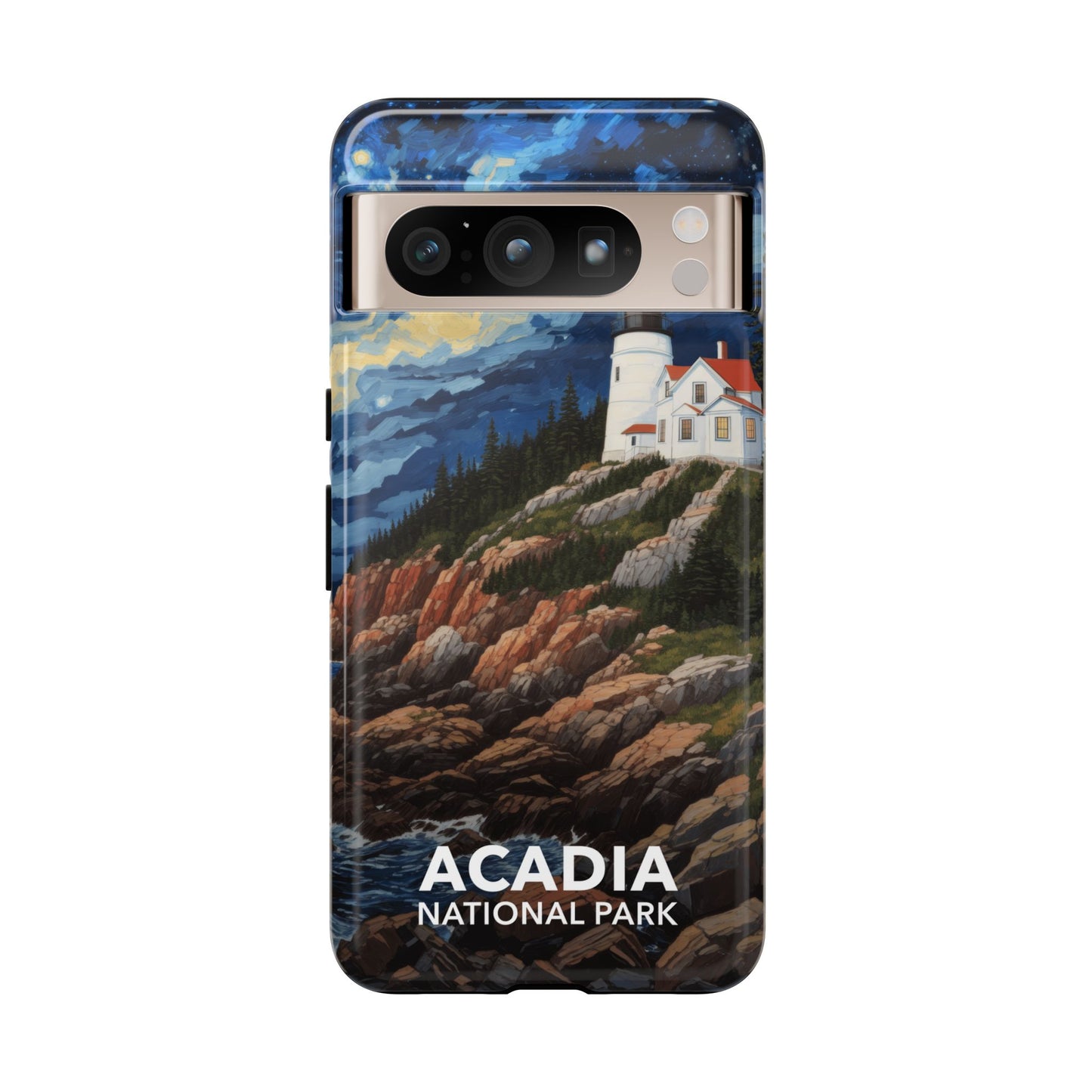 Acadia National Park Phone Case - Starry Night Lighthouse