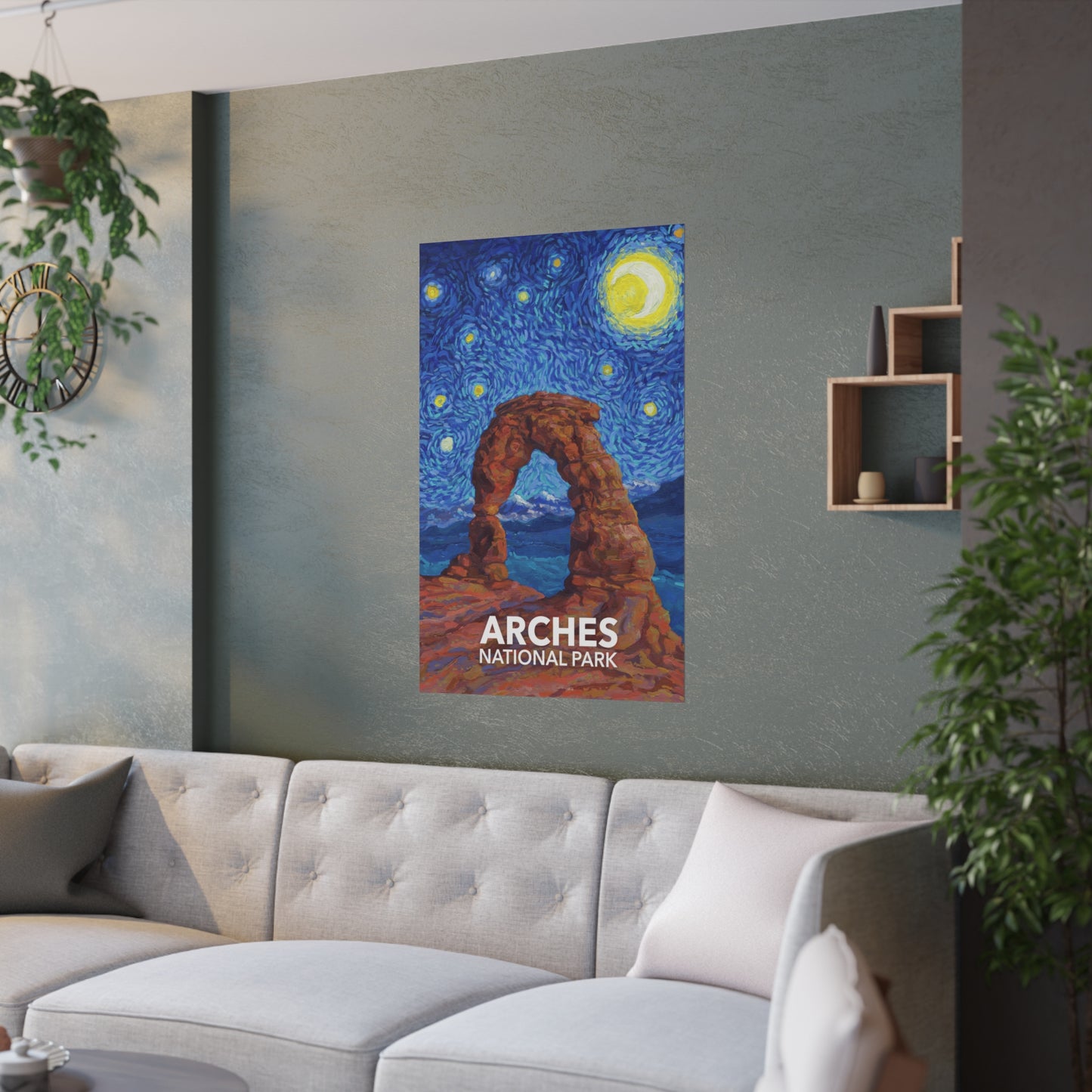 Arches National Park Poster - Starry Night