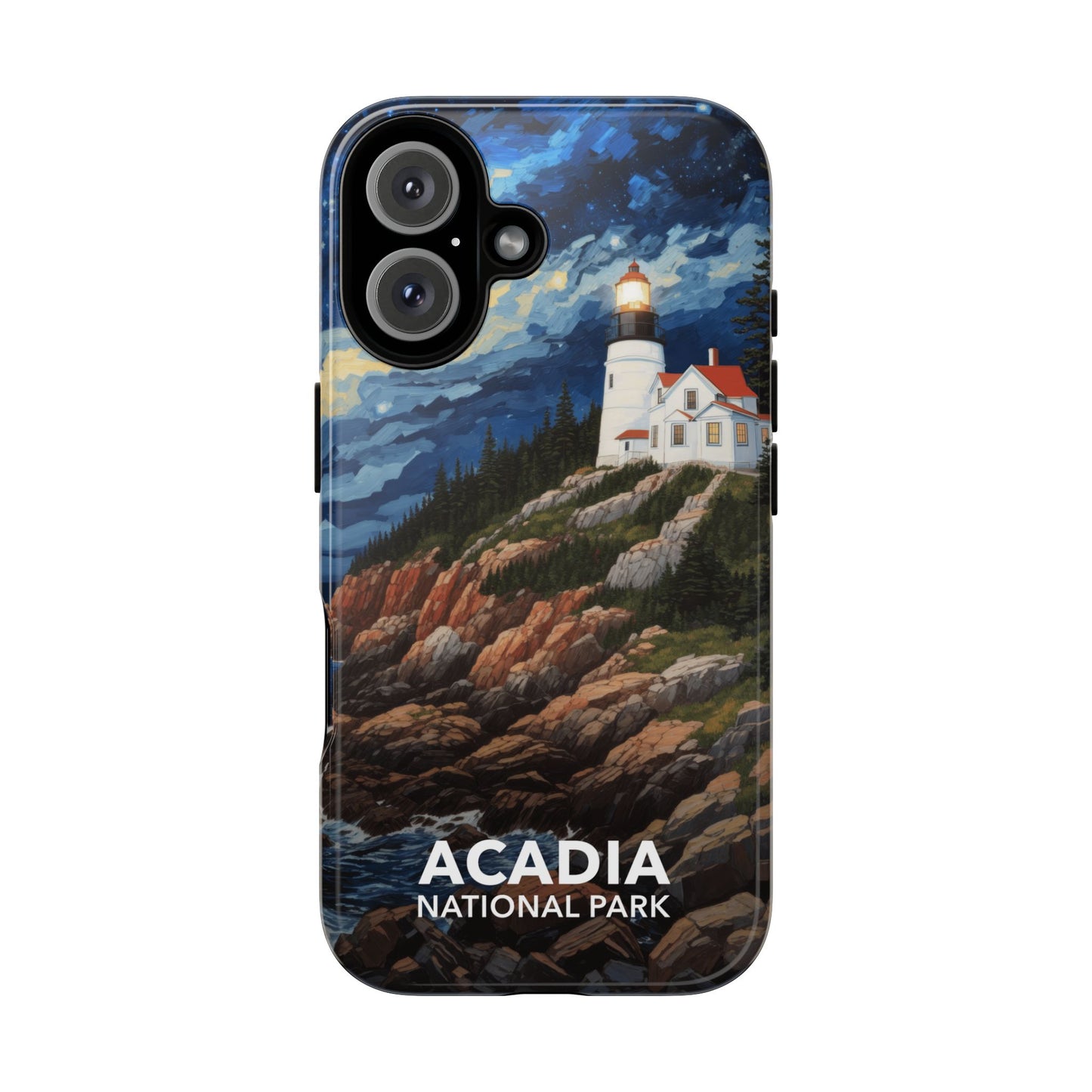 Acadia National Park Phone Case - Starry Night Lighthouse