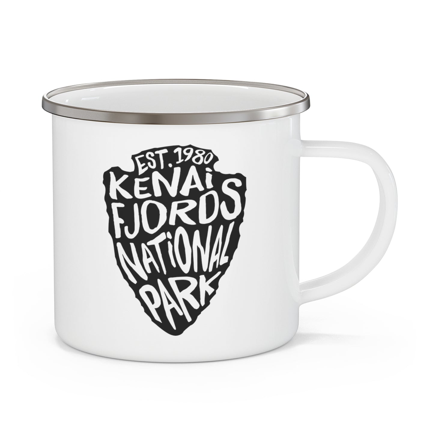 Kenai Fjords National Park Enamel Camping Mug - Arrowhead