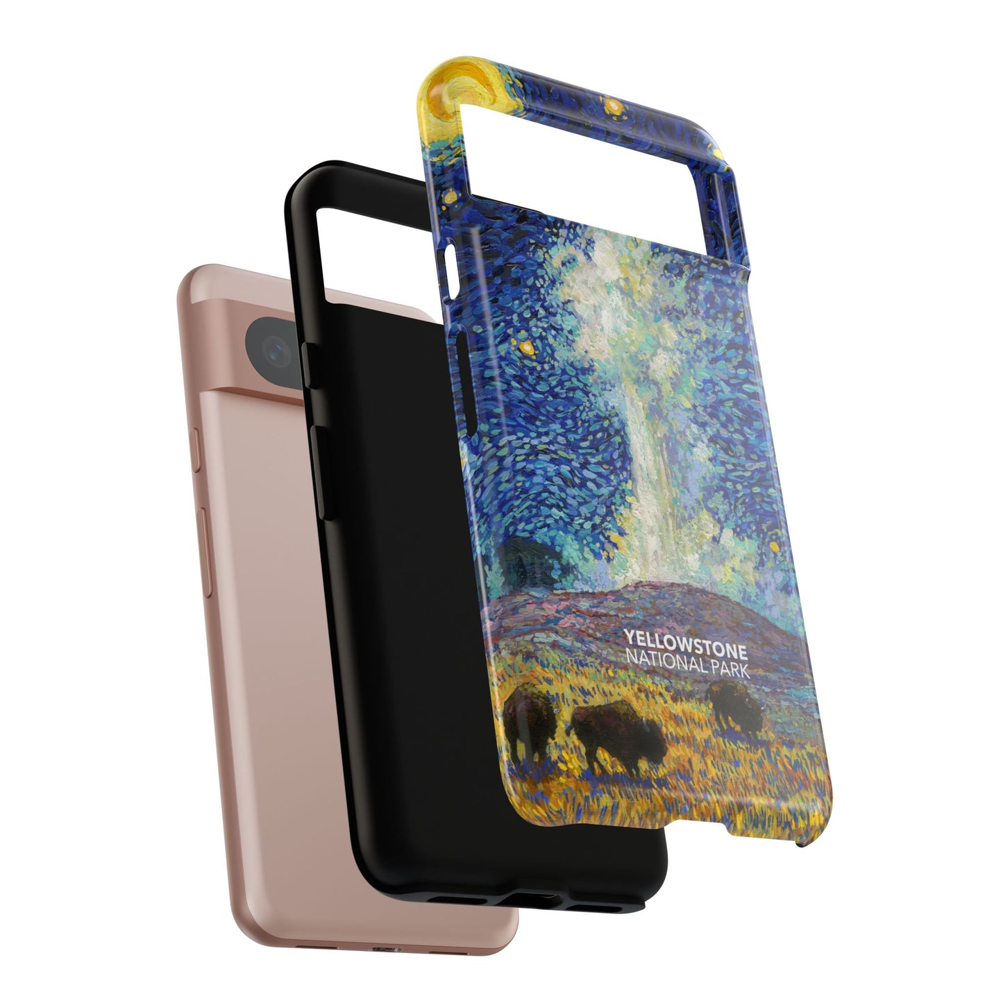 Yellowstone National Park Phone Case - Old Faithful Starry Night