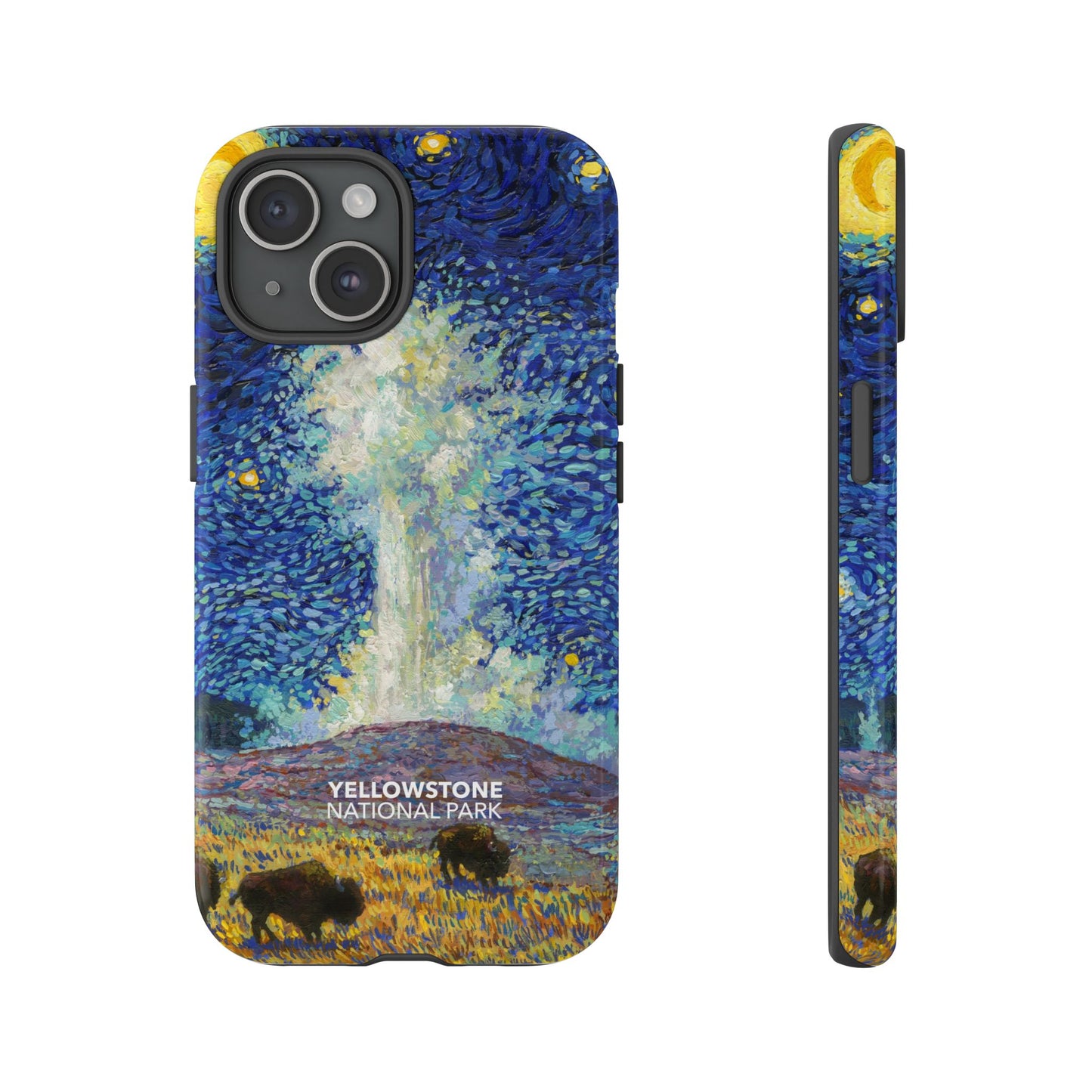 Yellowstone National Park Phone Case - Old Faithful Starry Night