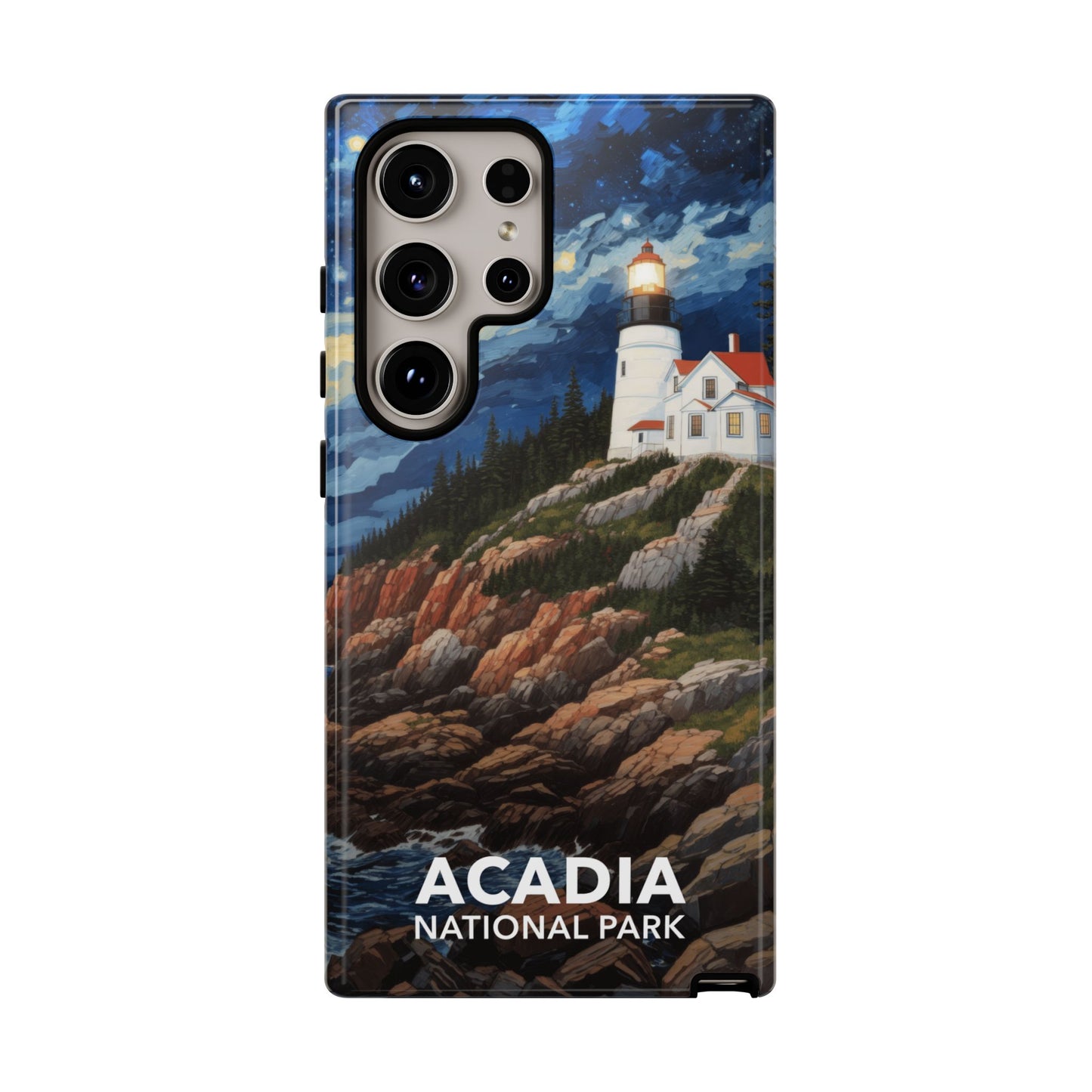 Acadia National Park Phone Case - Starry Night Lighthouse