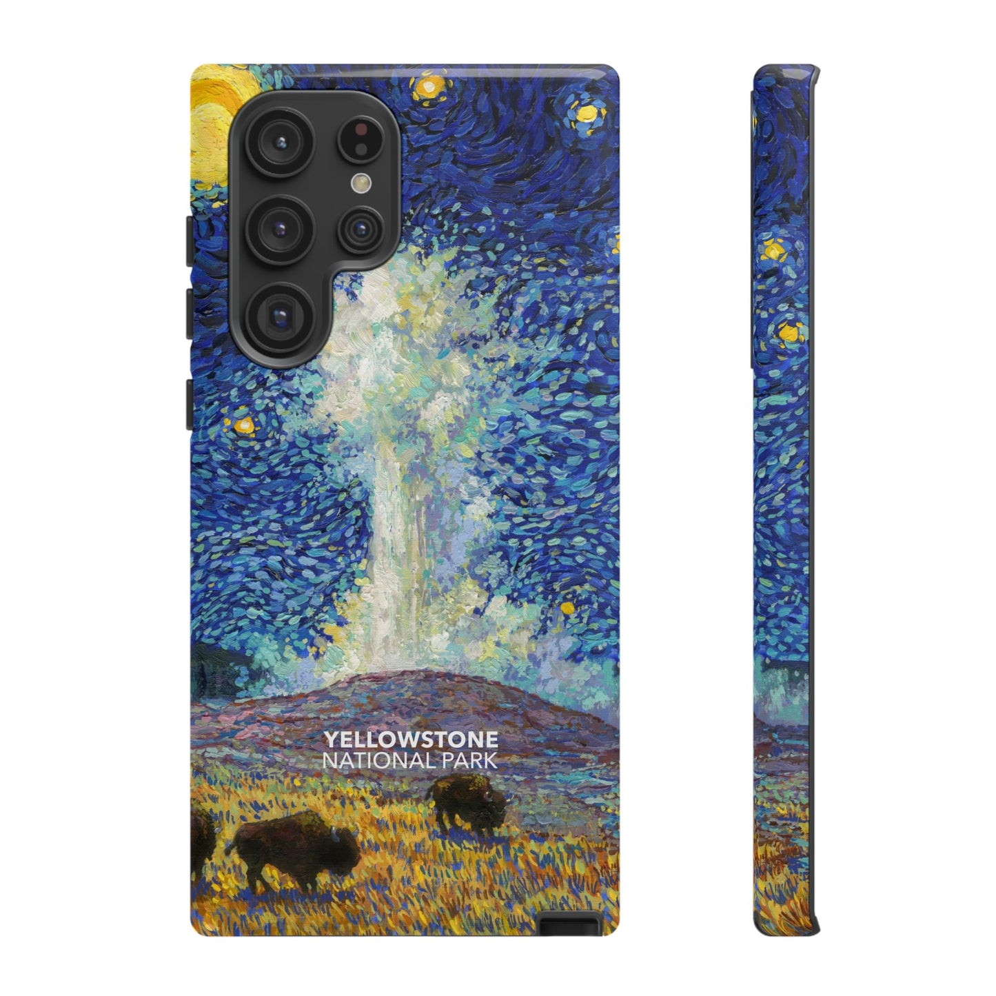 Yellowstone National Park Phone Case - Old Faithful Starry Night