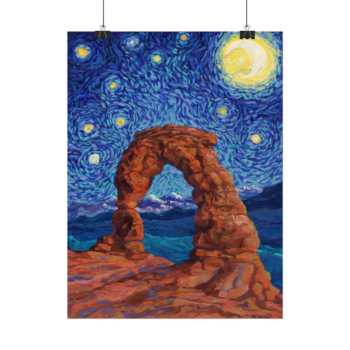 Arches National Park Starry Night Poster - Premium Textured Paper