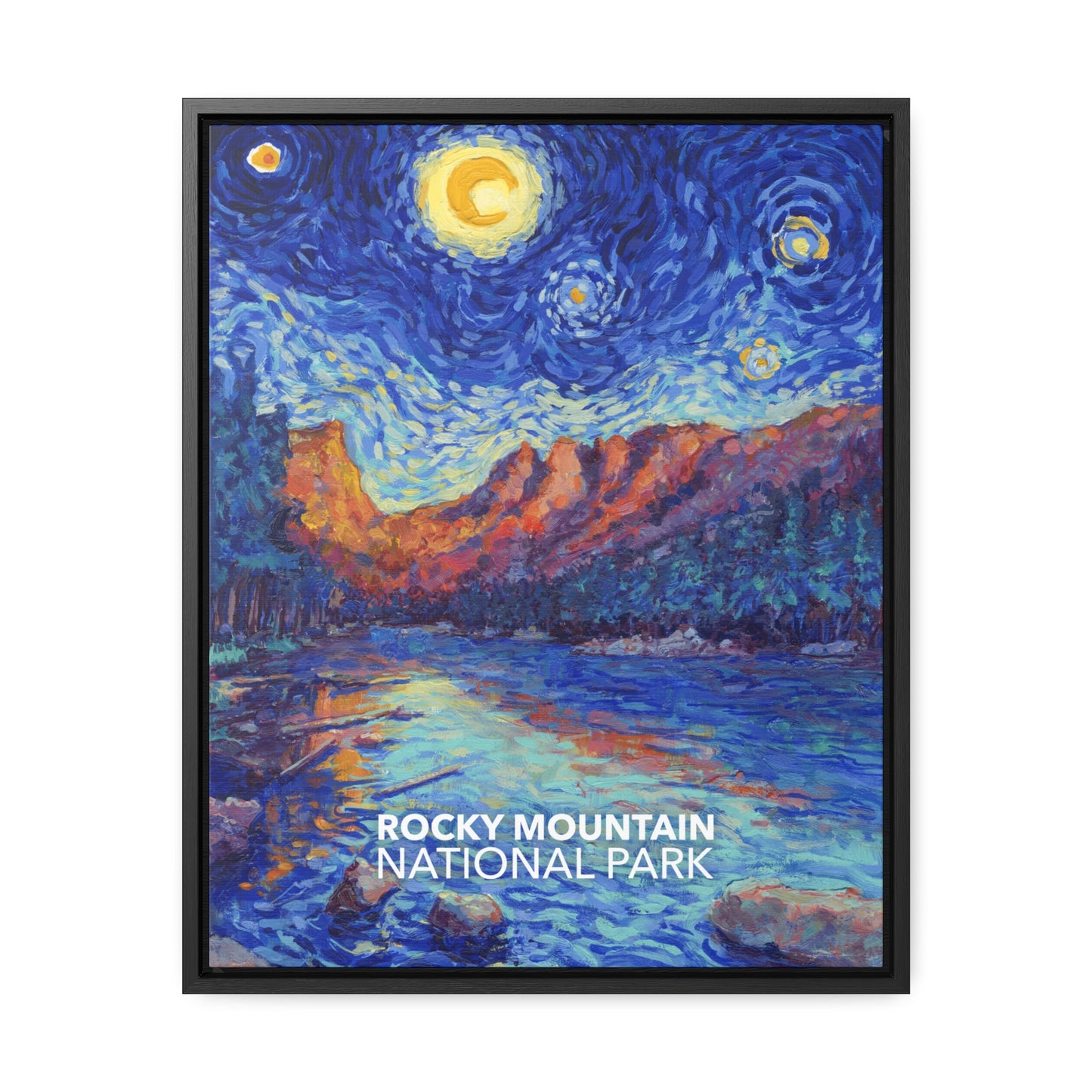 Rocky Mountain National Park Framed Canvas - The Starry Night