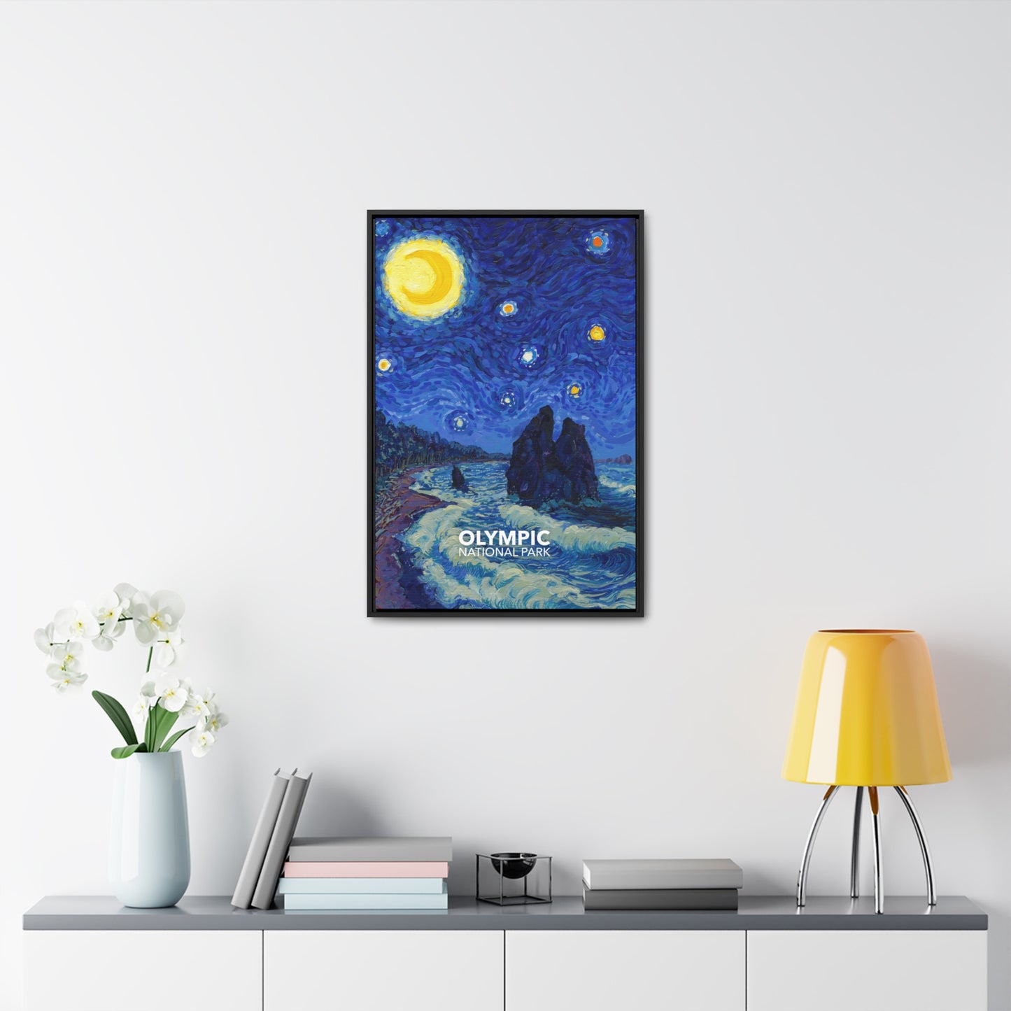 Olympic National Park Framed Canvas - The Starry Night