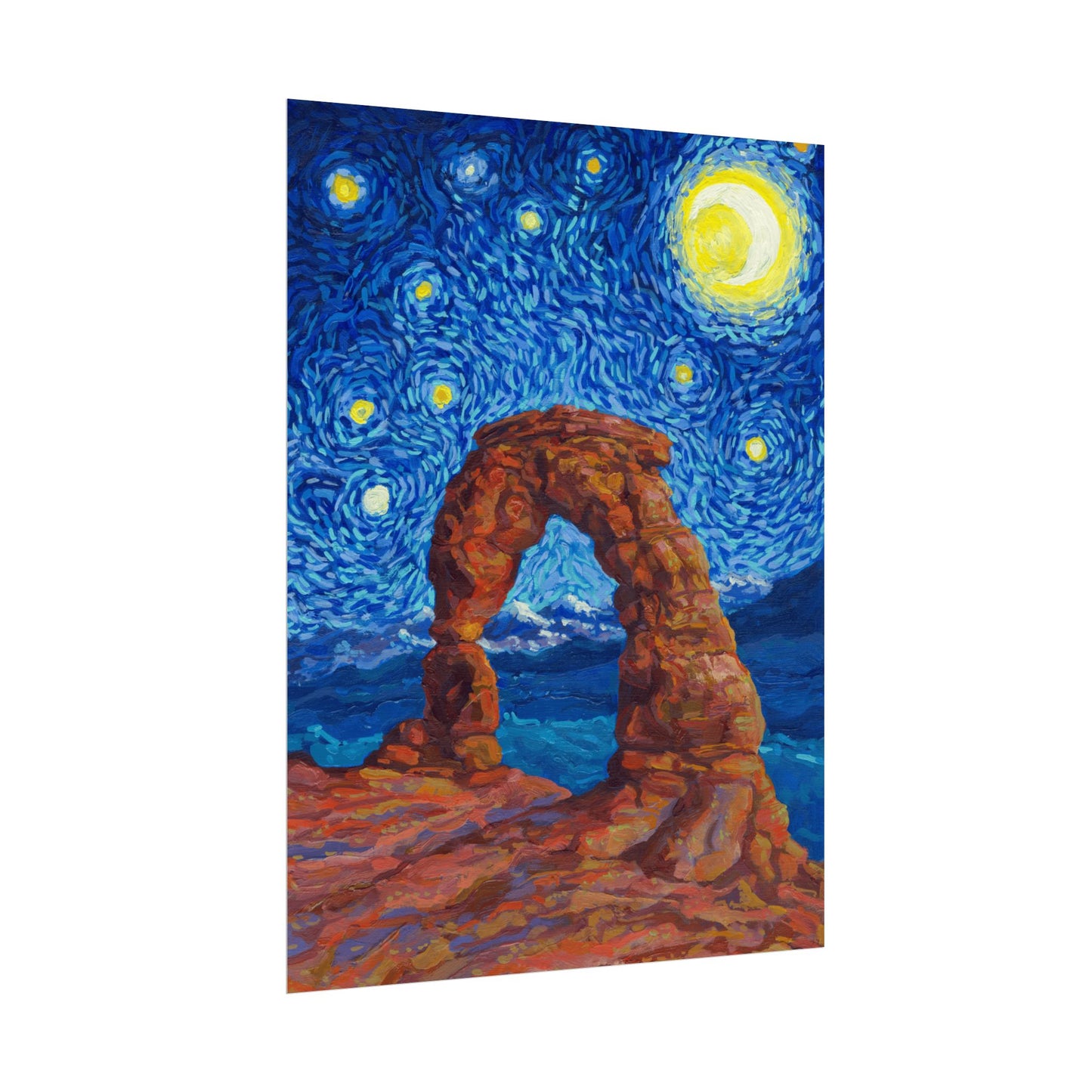 Arches National Park Starry Night Poster - Premium Textured Paper