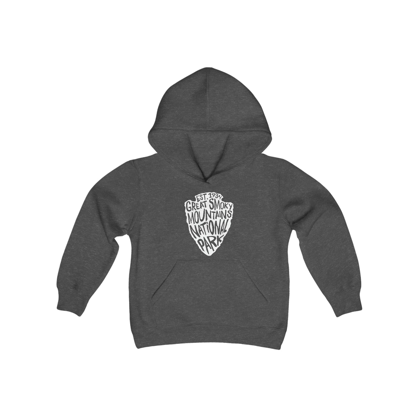 Great Smoky Mountains National Park Kids Hoodie - Arrowhead Chunky Text