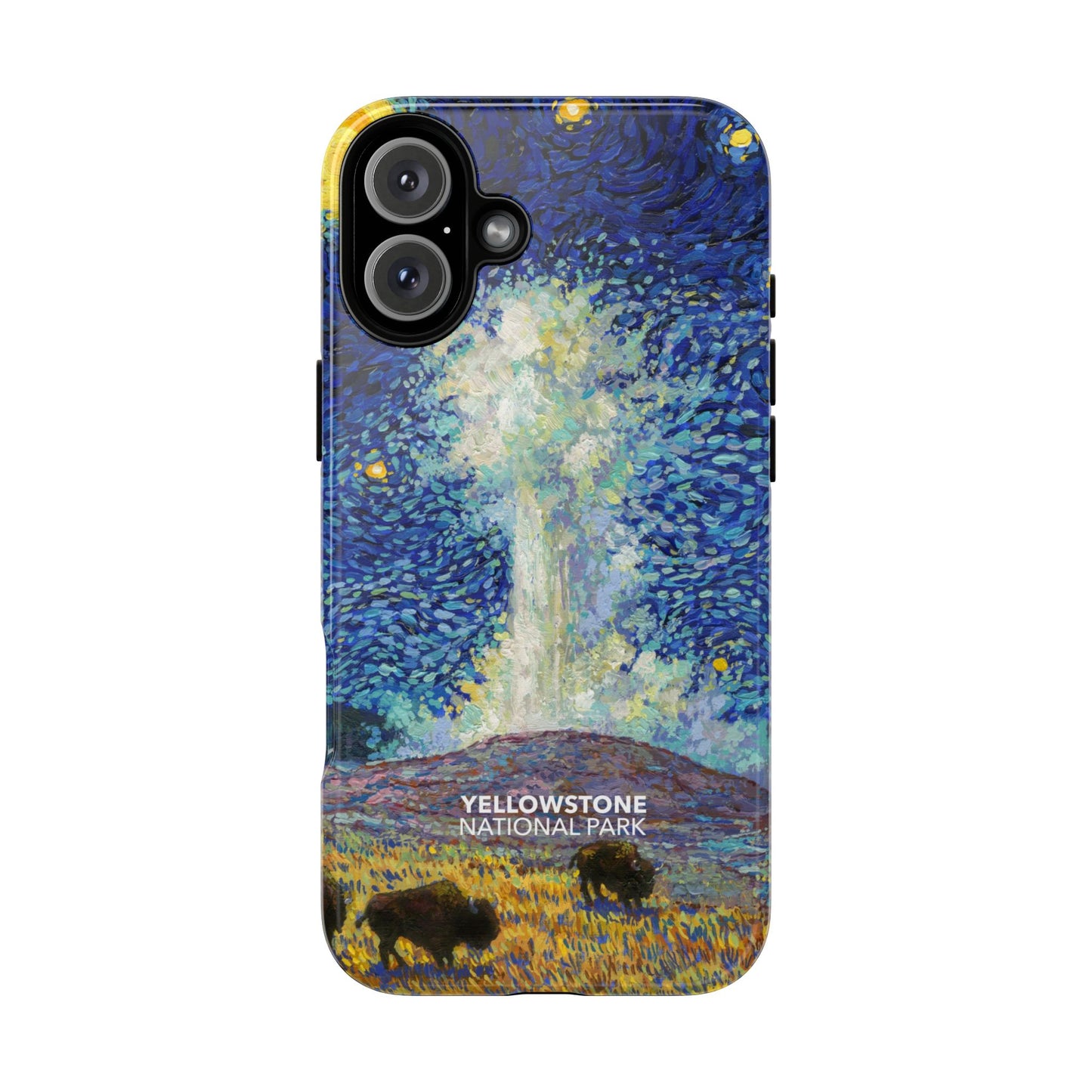 Yellowstone National Park Phone Case - Old Faithful Starry Night