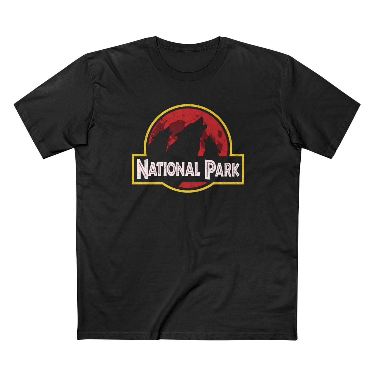 3 Wolf National Park T-Shirt - Parody Logo