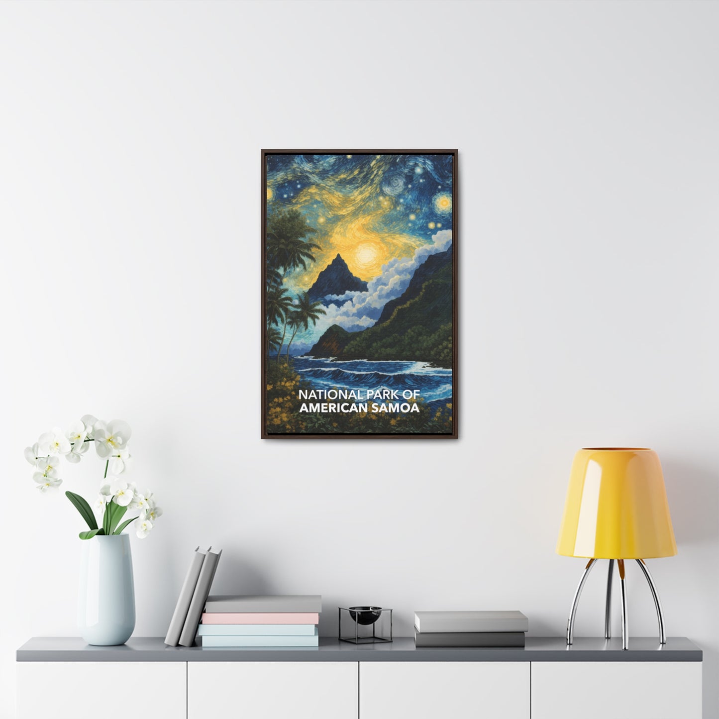 National Park of American Samoa Framed Canvas - The Starry Night