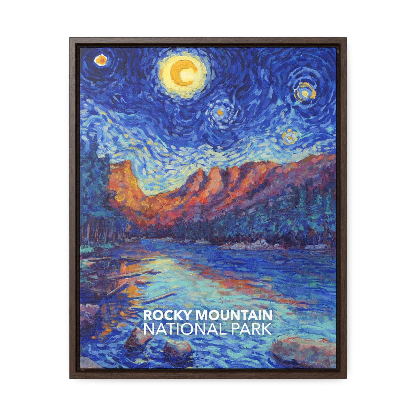 Rocky Mountain National Park Framed Canvas - The Starry Night