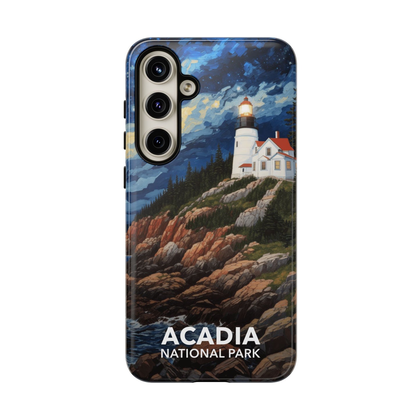 Acadia National Park Phone Case - Starry Night Lighthouse