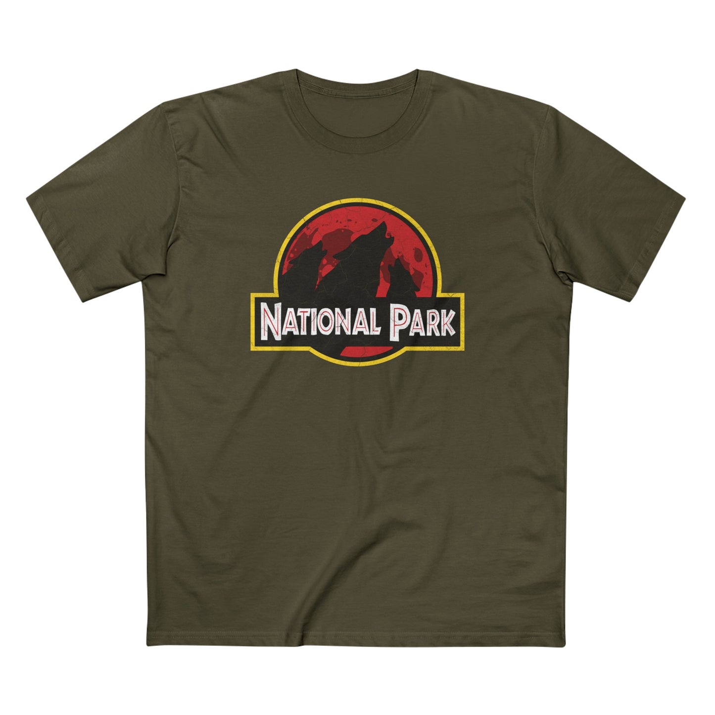 3 Wolf National Park T-Shirt - Parody Logo