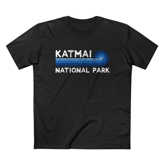 Katmai National Park T-Shirt - Blue Vintage Stretched Sunrise