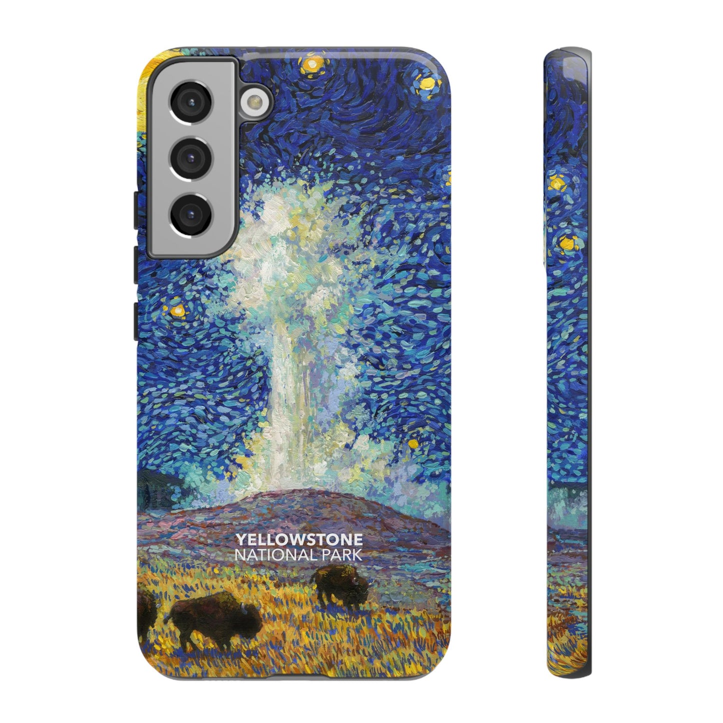 Yellowstone National Park Phone Case - Old Faithful Starry Night