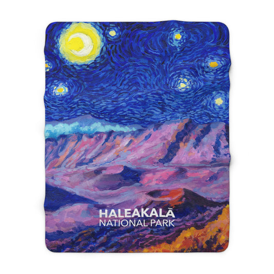 Haleakalā National Park Sherpa Blanket - The Starry Night