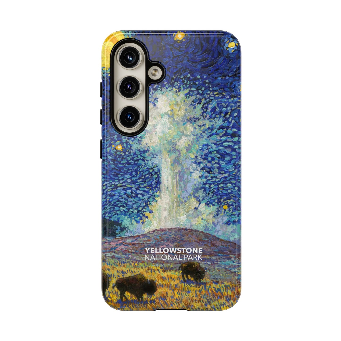 Yellowstone National Park Phone Case - Old Faithful Starry Night