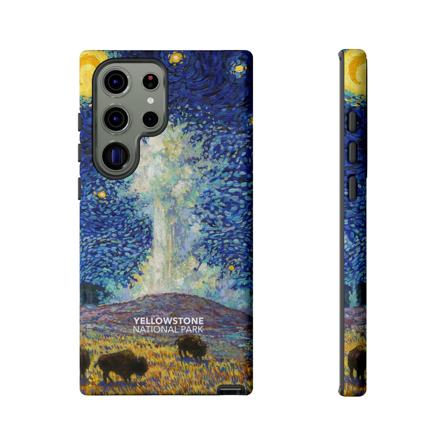 Yellowstone National Park Phone Case - Old Faithful Starry Night