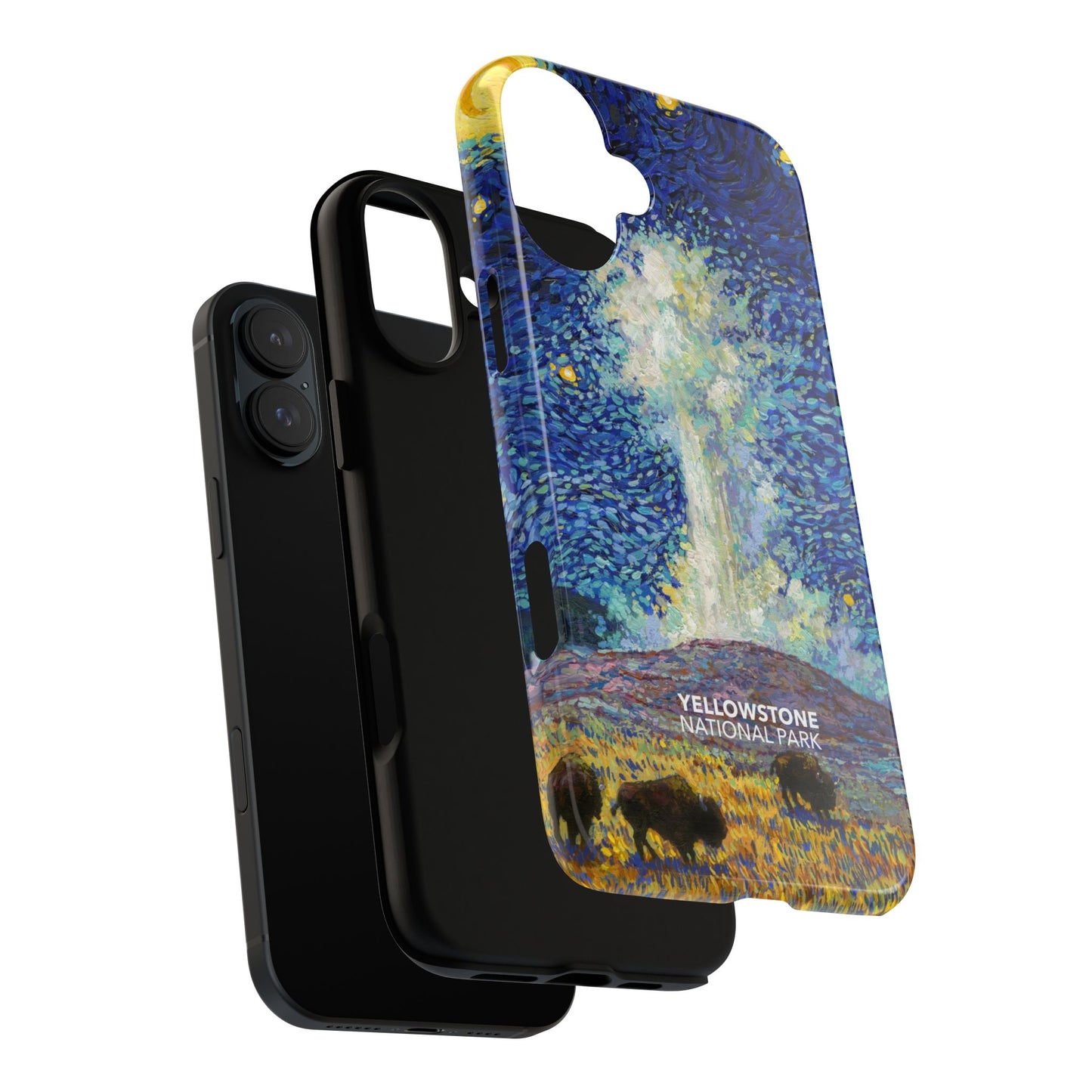 Yellowstone National Park Phone Case - Old Faithful Starry Night