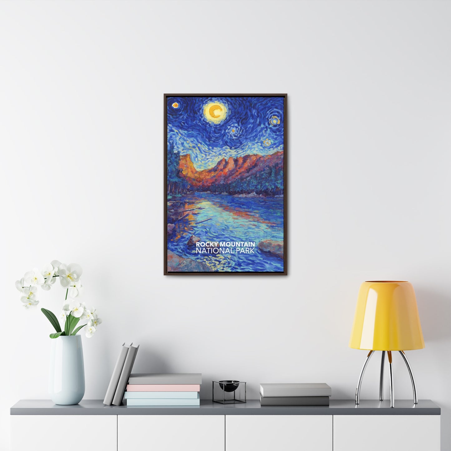 Rocky Mountain National Park Framed Canvas - The Starry Night