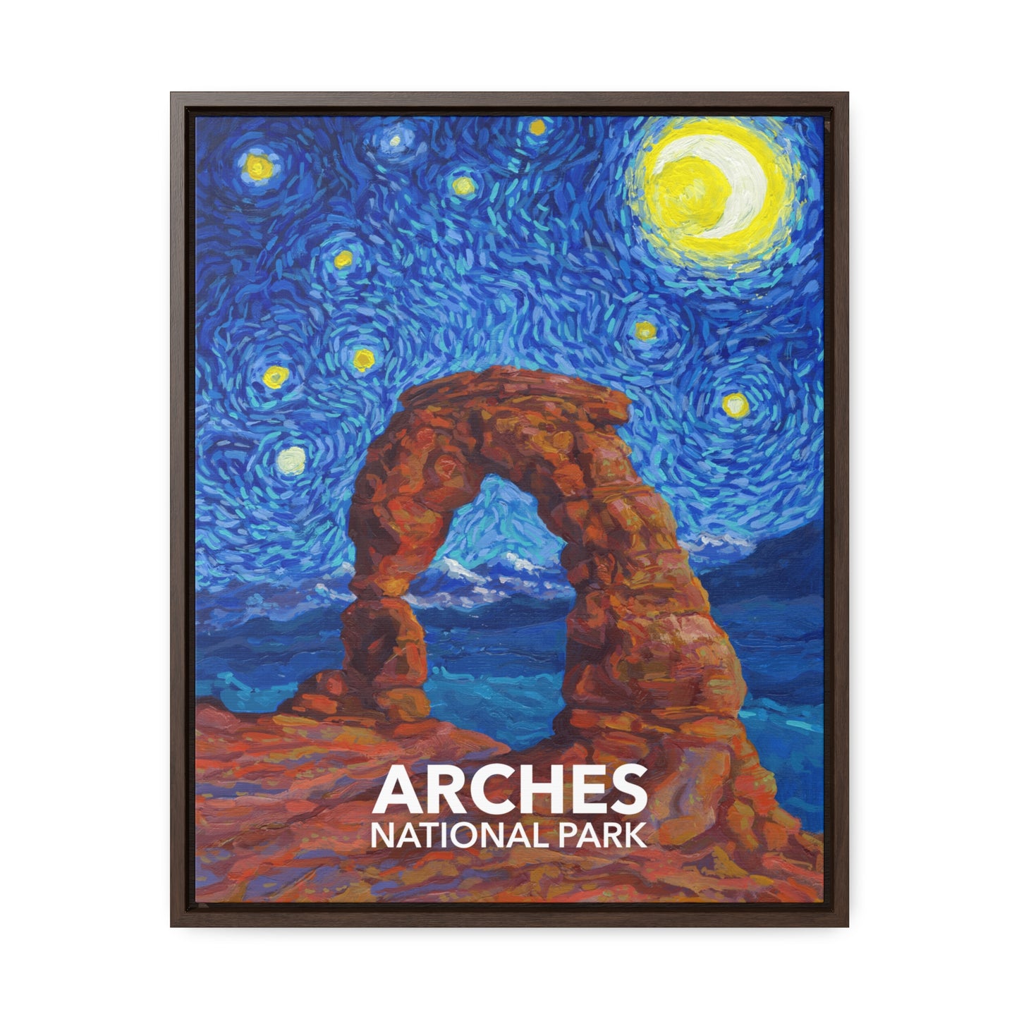 Arches National Park Framed Canvas - The Starry Night