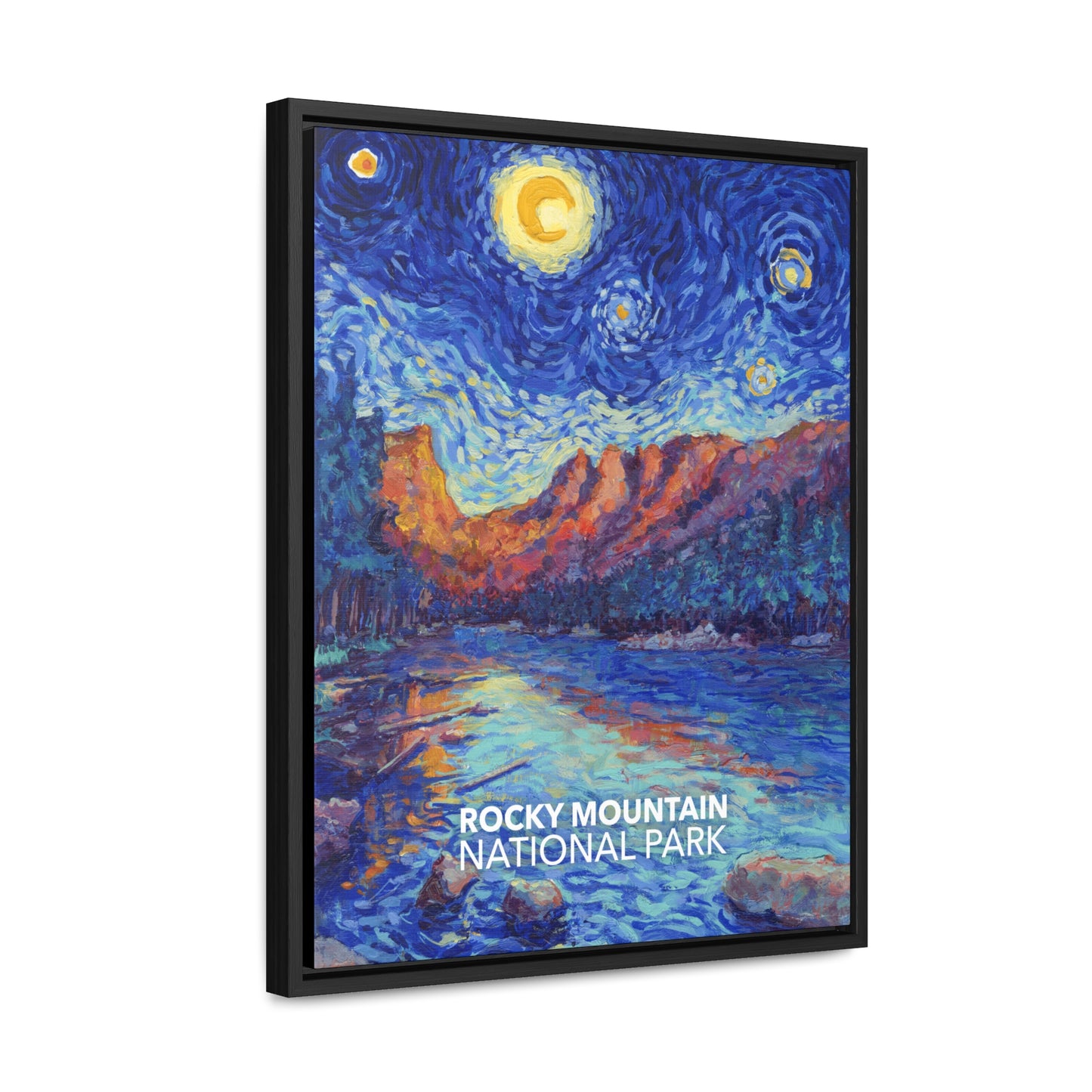 Rocky Mountain National Park Framed Canvas - The Starry Night