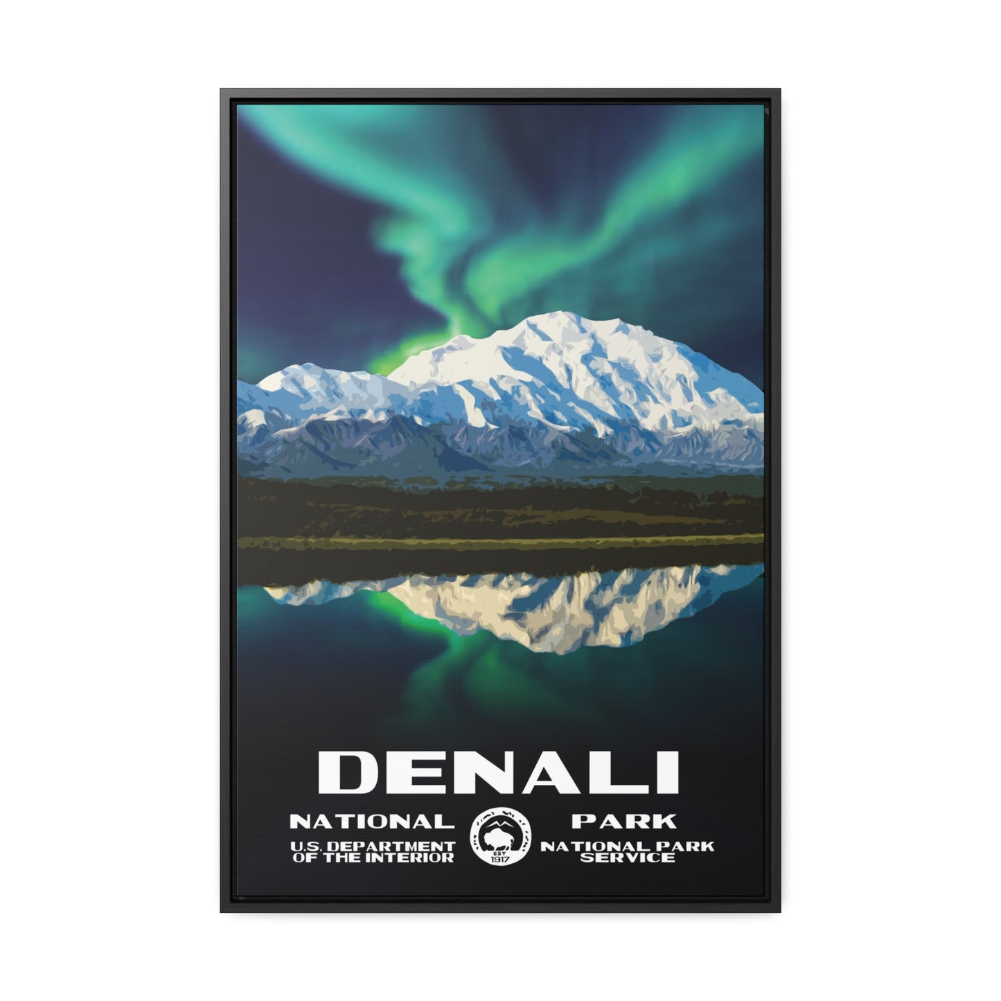 Denali National Park Framed Canvas - WPA Poster