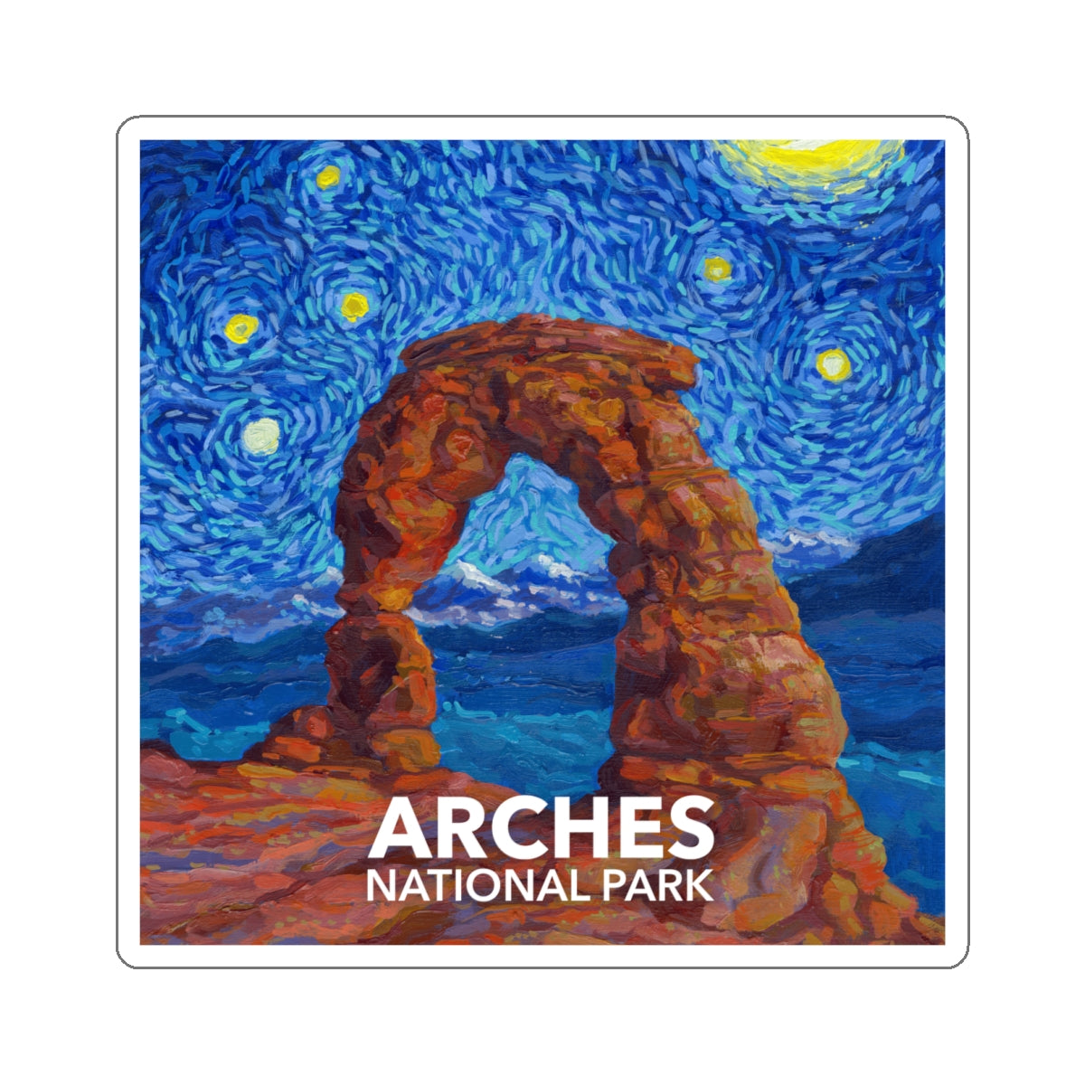 Arches National Park Sticker - The Starry Night