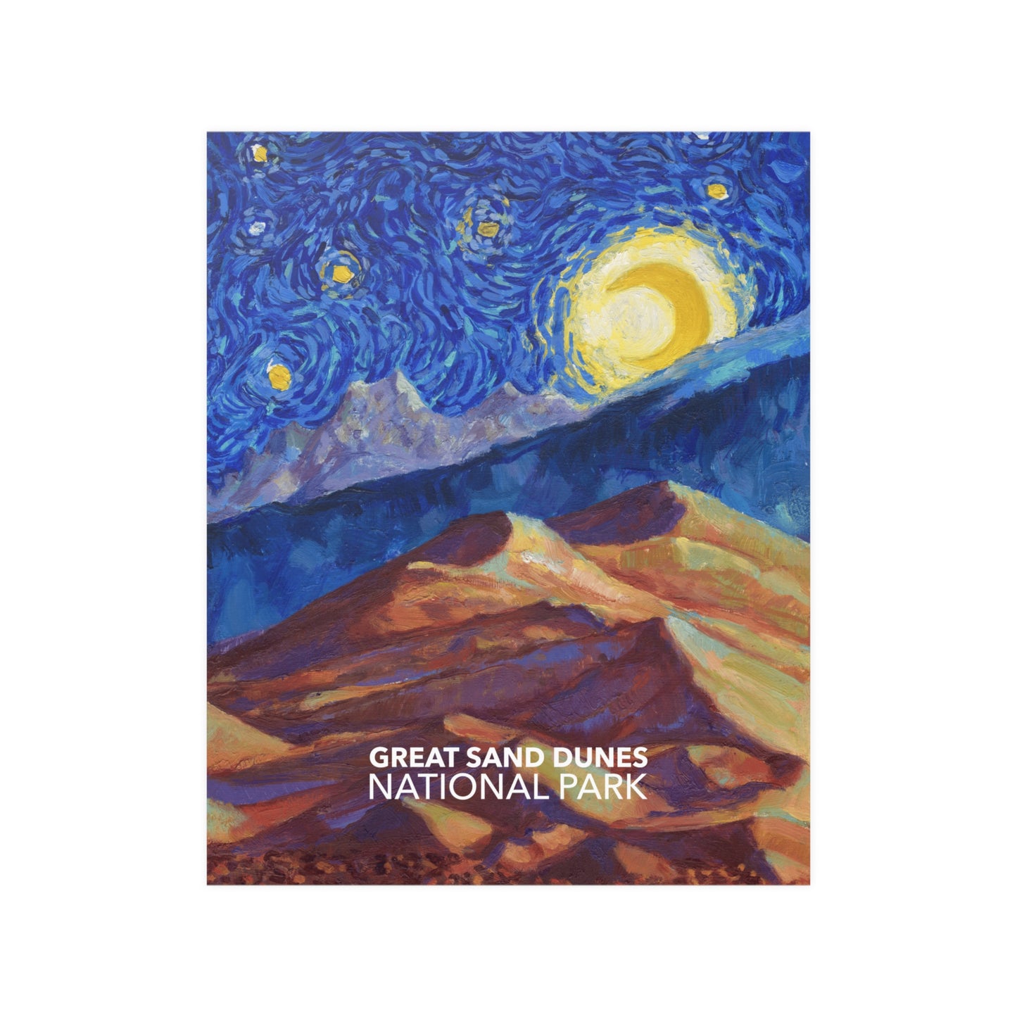 Great Sand Dunes National Park Poster - Starry Night