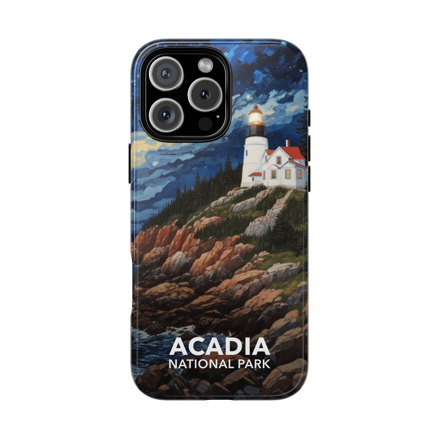 Acadia National Park Phone Case - Starry Night Lighthouse