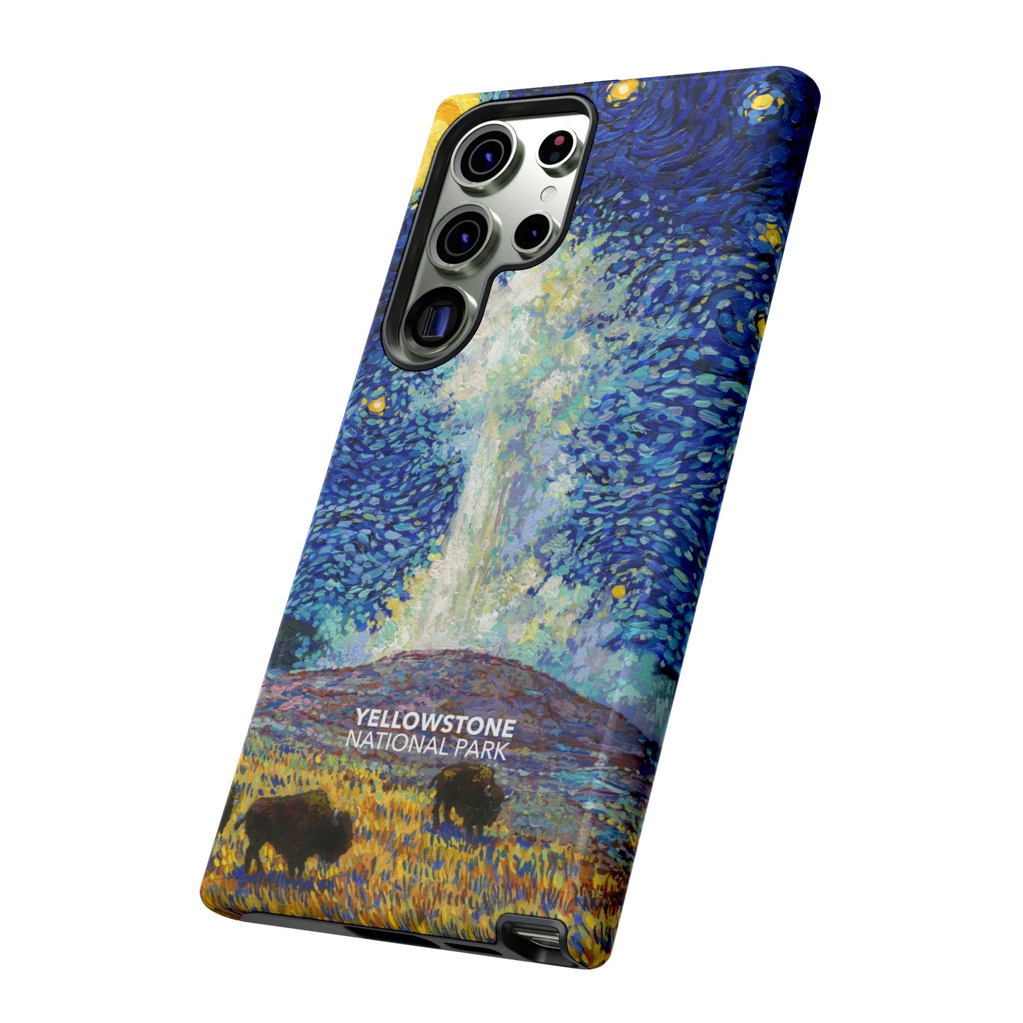 Yellowstone National Park Phone Case - Old Faithful Starry Night