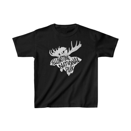 Yellowstone National Park Child T-Shirt - Moose Chunky Text