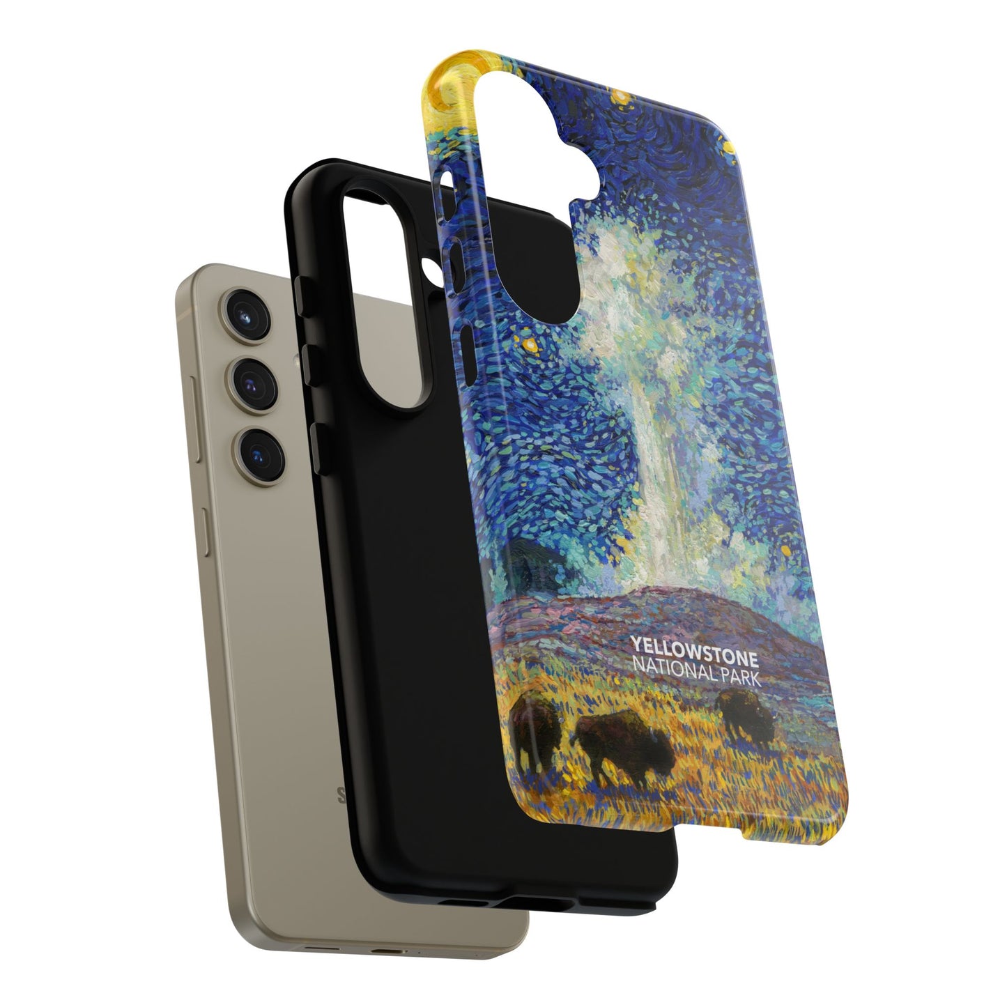 Yellowstone National Park Phone Case - Old Faithful Starry Night