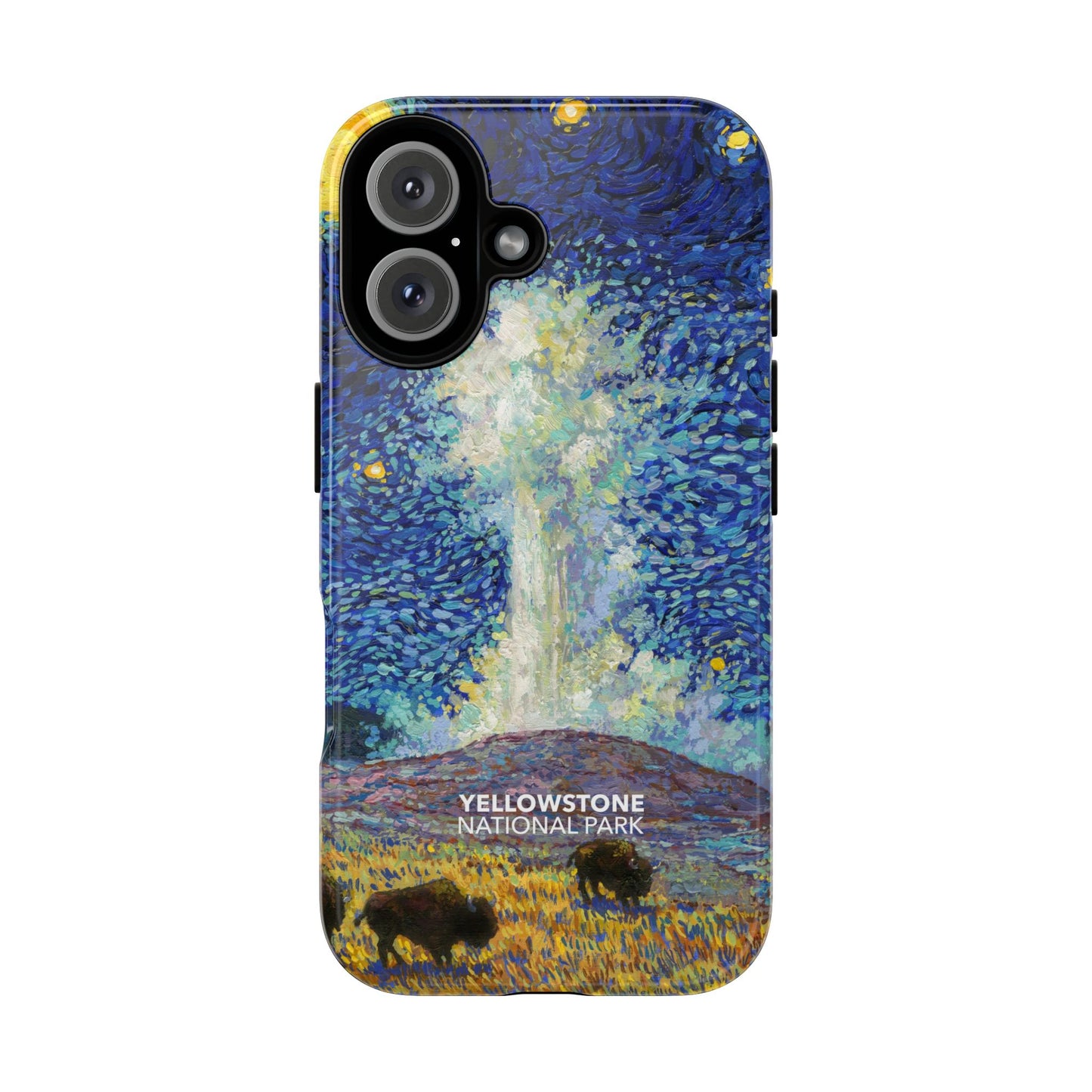 Yellowstone National Park Phone Case - Old Faithful Starry Night