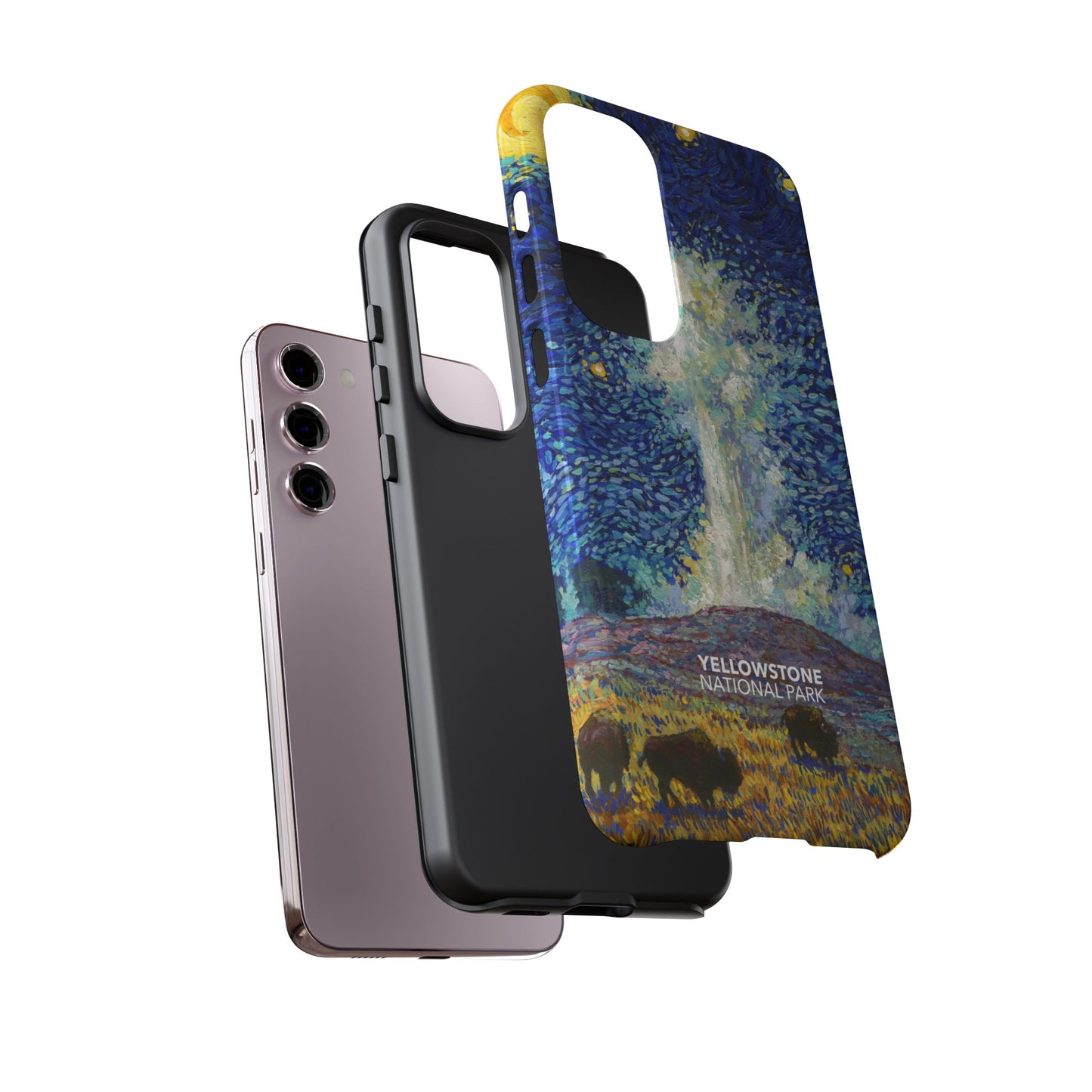 Yellowstone National Park Phone Case - Old Faithful Starry Night