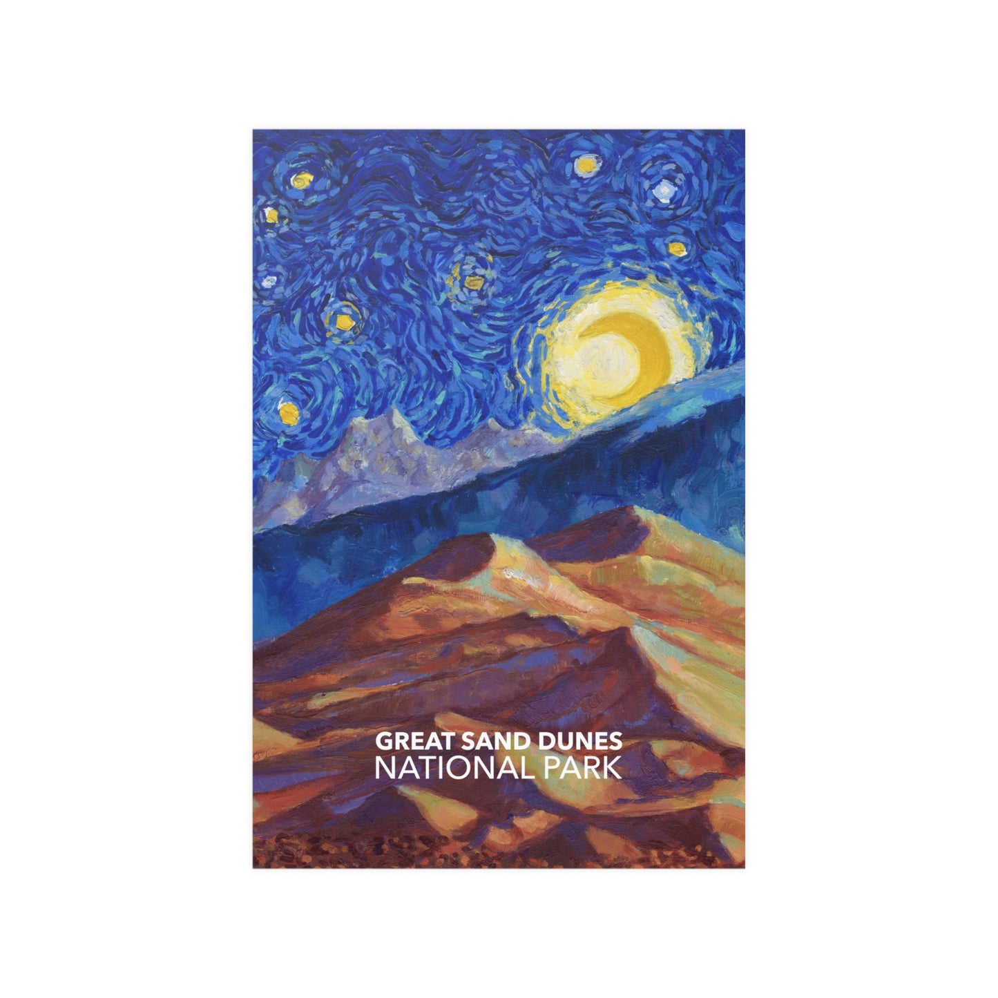 Great Sand Dunes National Park Poster - Starry Night