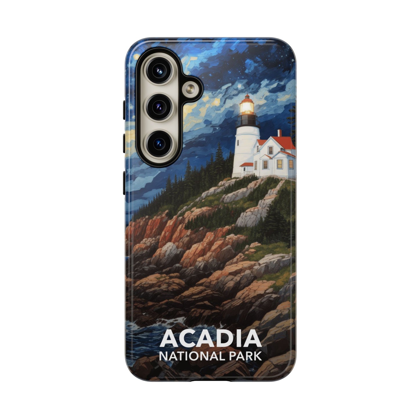 Acadia National Park Phone Case - Starry Night Lighthouse