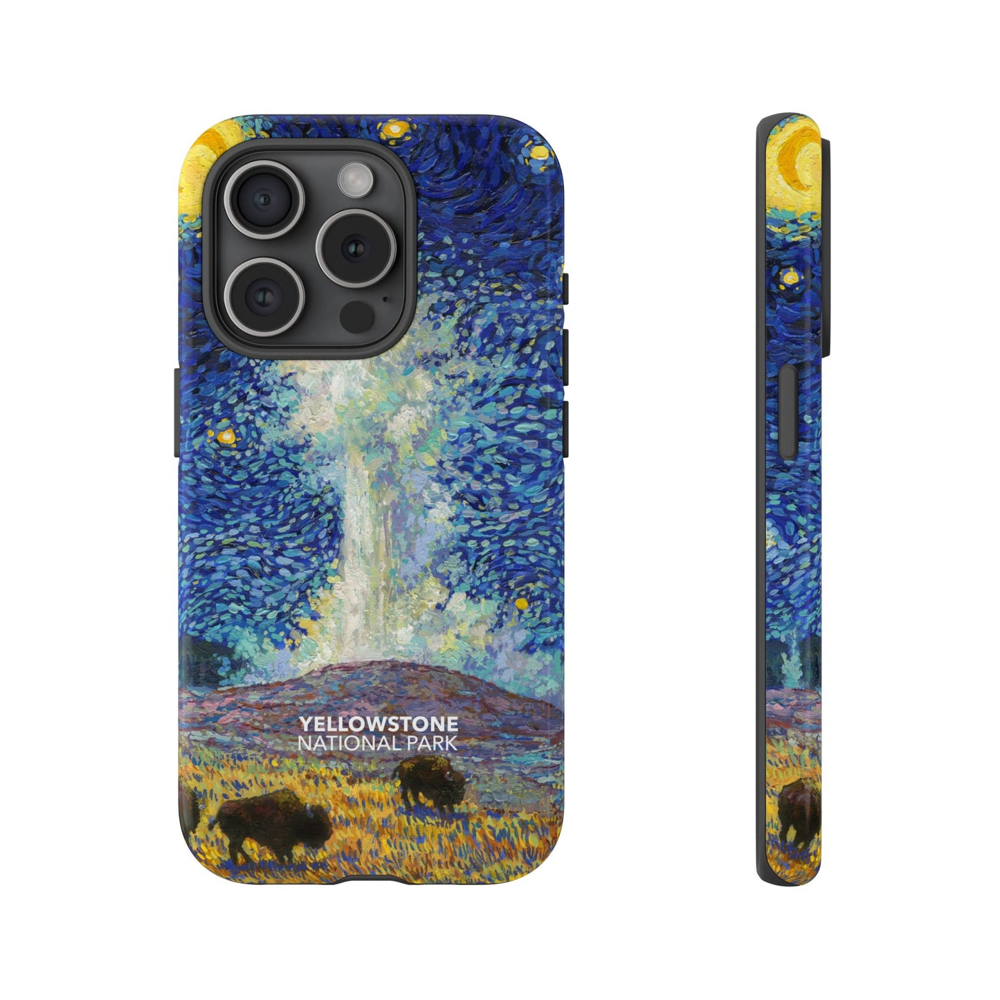 Yellowstone National Park Phone Case - Old Faithful Starry Night