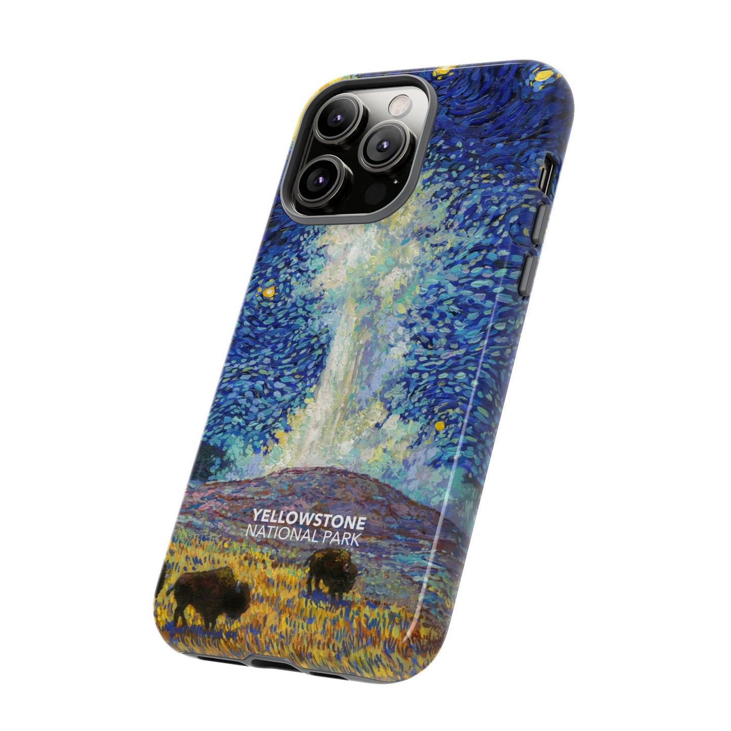 Yellowstone National Park Phone Case - Old Faithful Starry Night