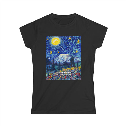 Mount Rainier National Park T-Shirt - Women's Starry Night