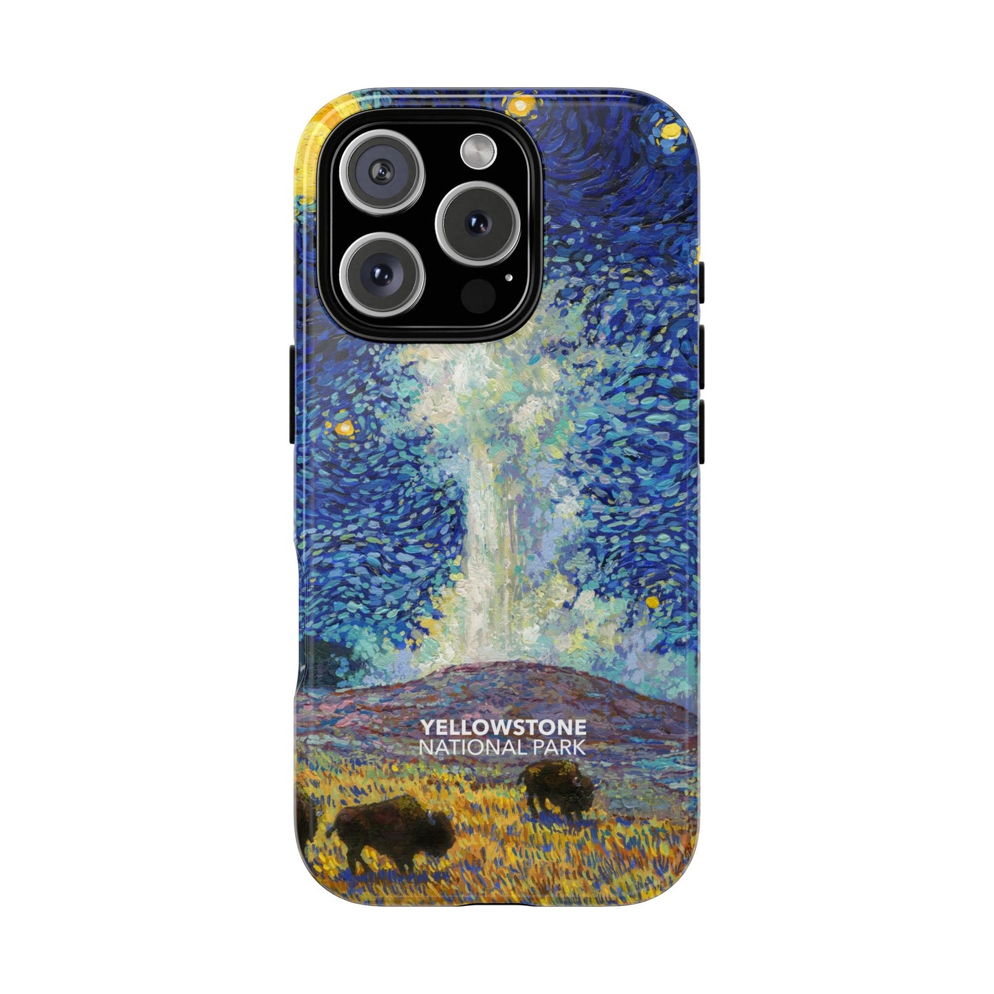 Yellowstone National Park Phone Case - Old Faithful Starry Night