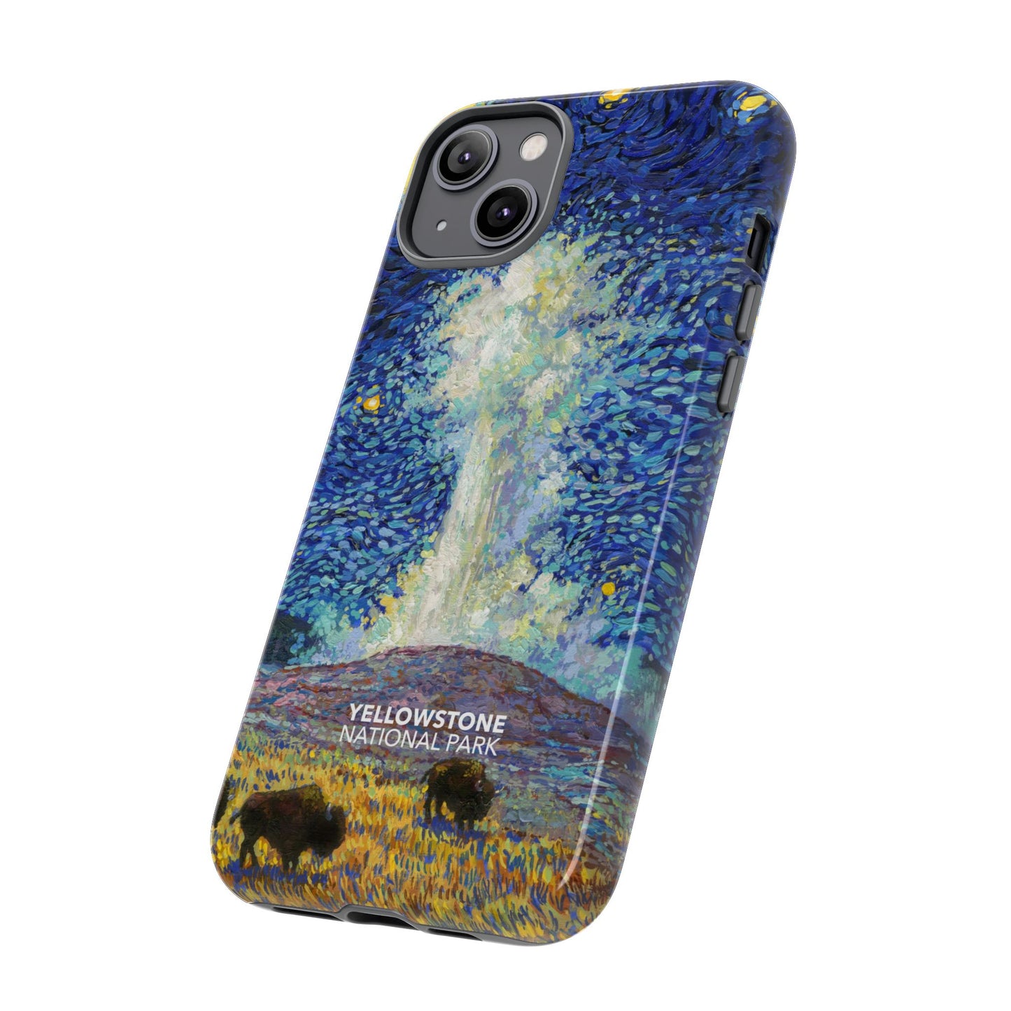 Yellowstone National Park Phone Case - Old Faithful Starry Night