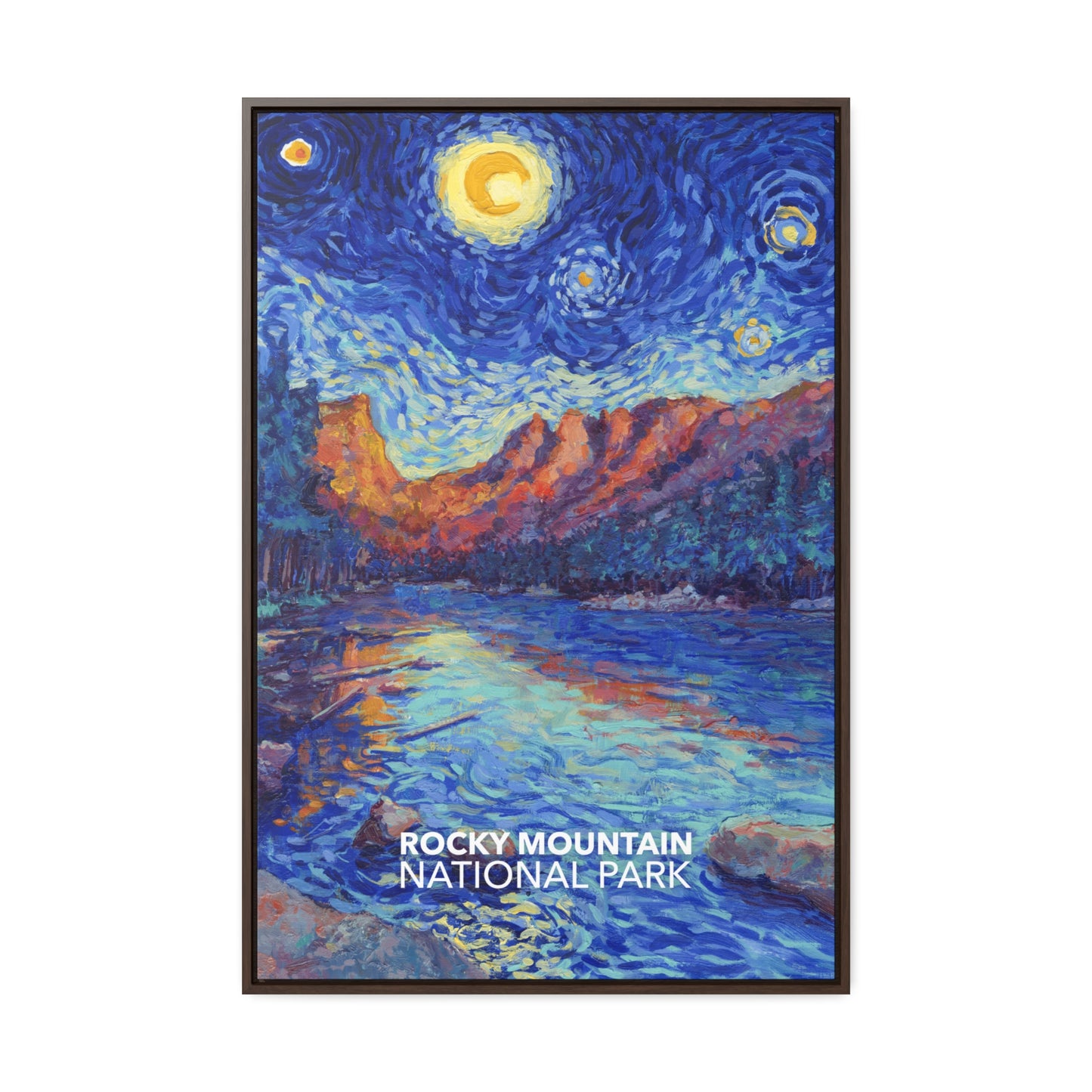 Rocky Mountain National Park Framed Canvas - The Starry Night