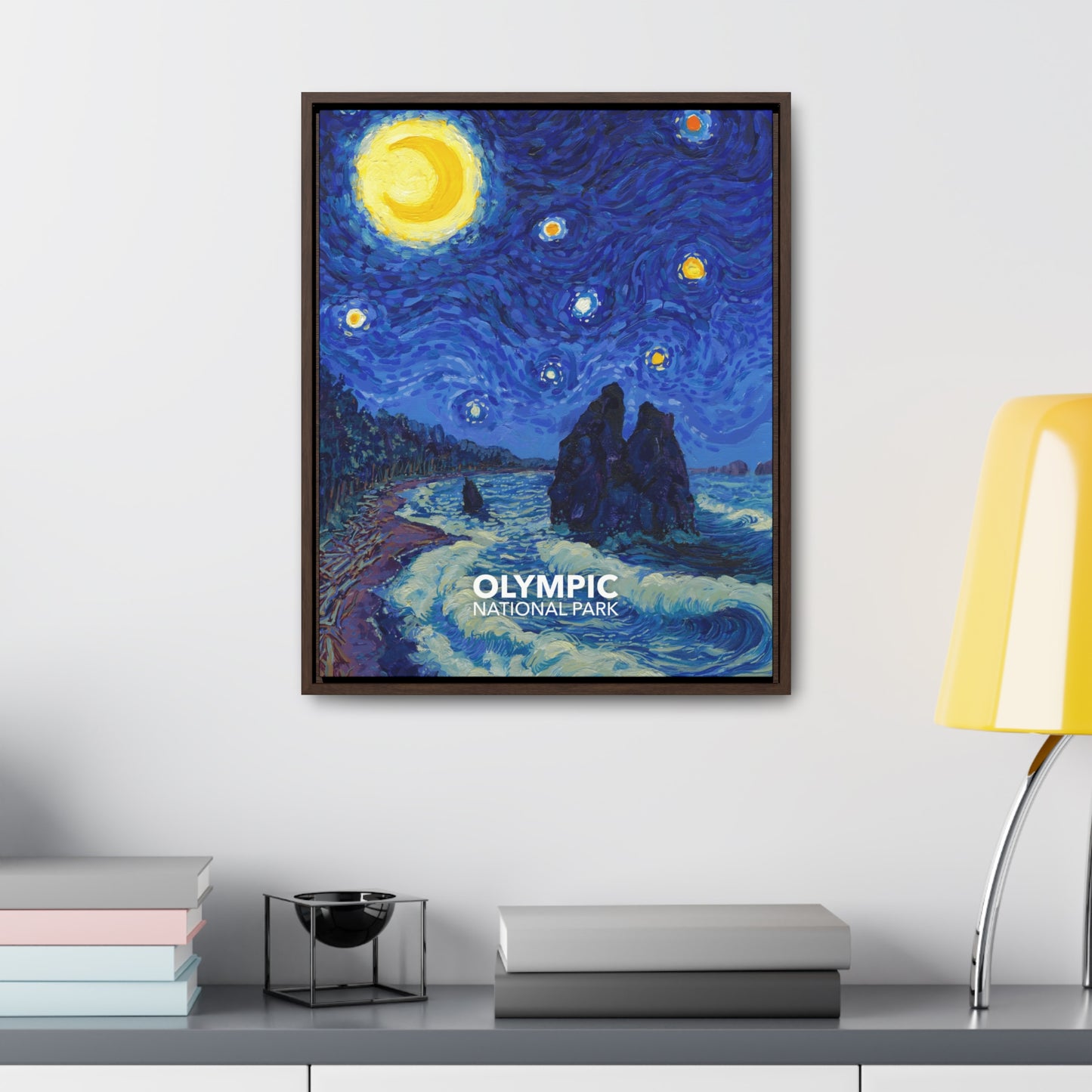 Olympic National Park Framed Canvas - The Starry Night