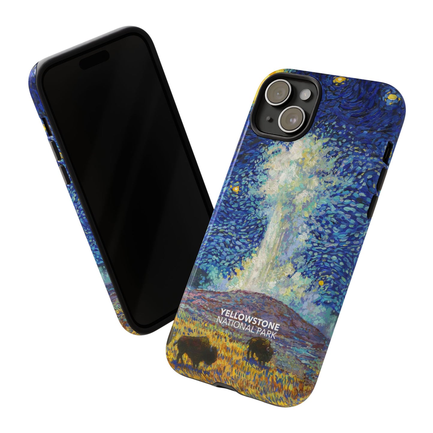 Yellowstone National Park Phone Case - Old Faithful Starry Night