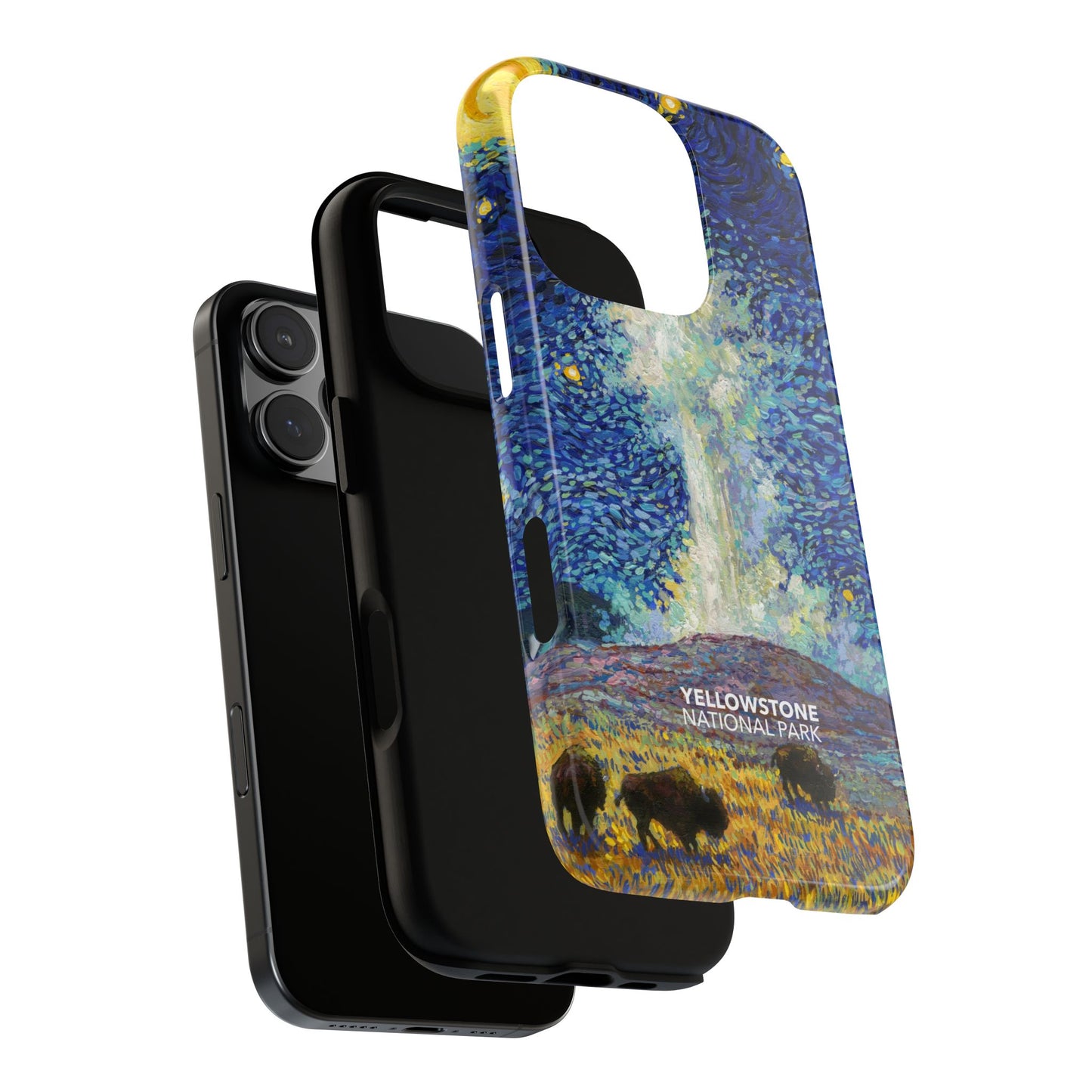 Yellowstone National Park Phone Case - Old Faithful Starry Night